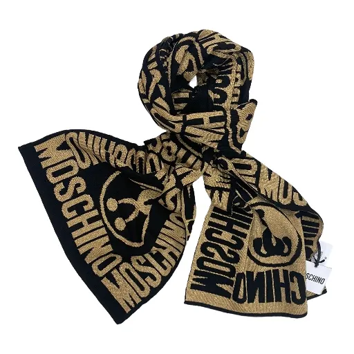 -MOSCHINO Sciarpa 30623 M2966 051 Nero/Oro