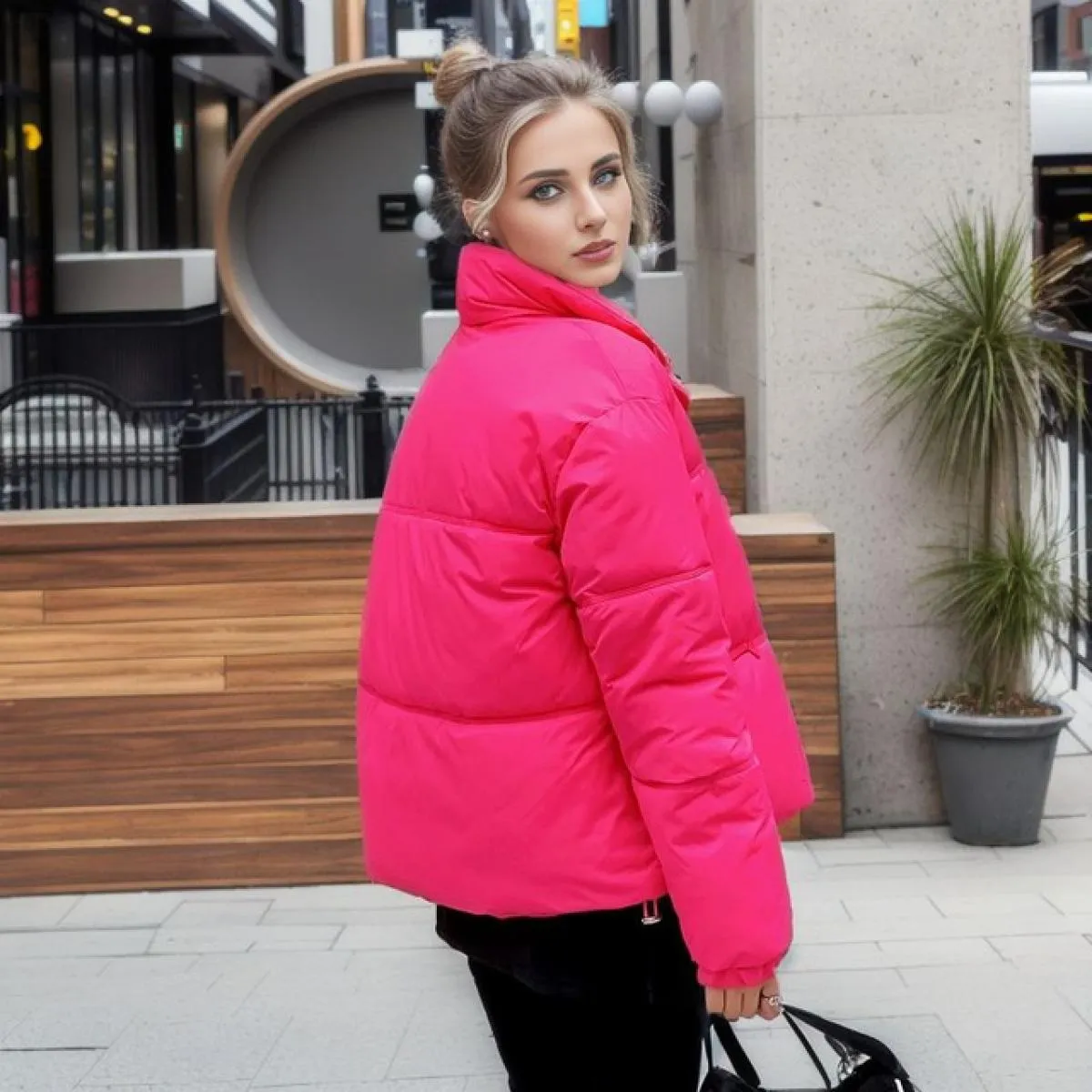 2023 inverno piumino giacca di cotone da donna cerniera bianca cappotto imbottito allentato femminile nuovo solido ispessimento