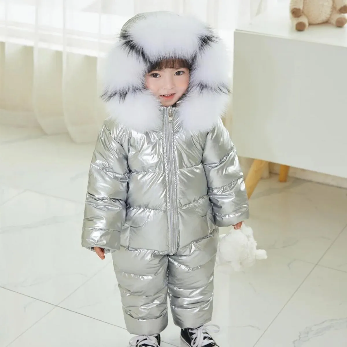 30 N Inverno Caldo Snowsuit 2023 Vestiti Della Neonata Anatra Piumino All'aperto Infantile Arrampicata Pagliaccetto Ragazzo Bamb