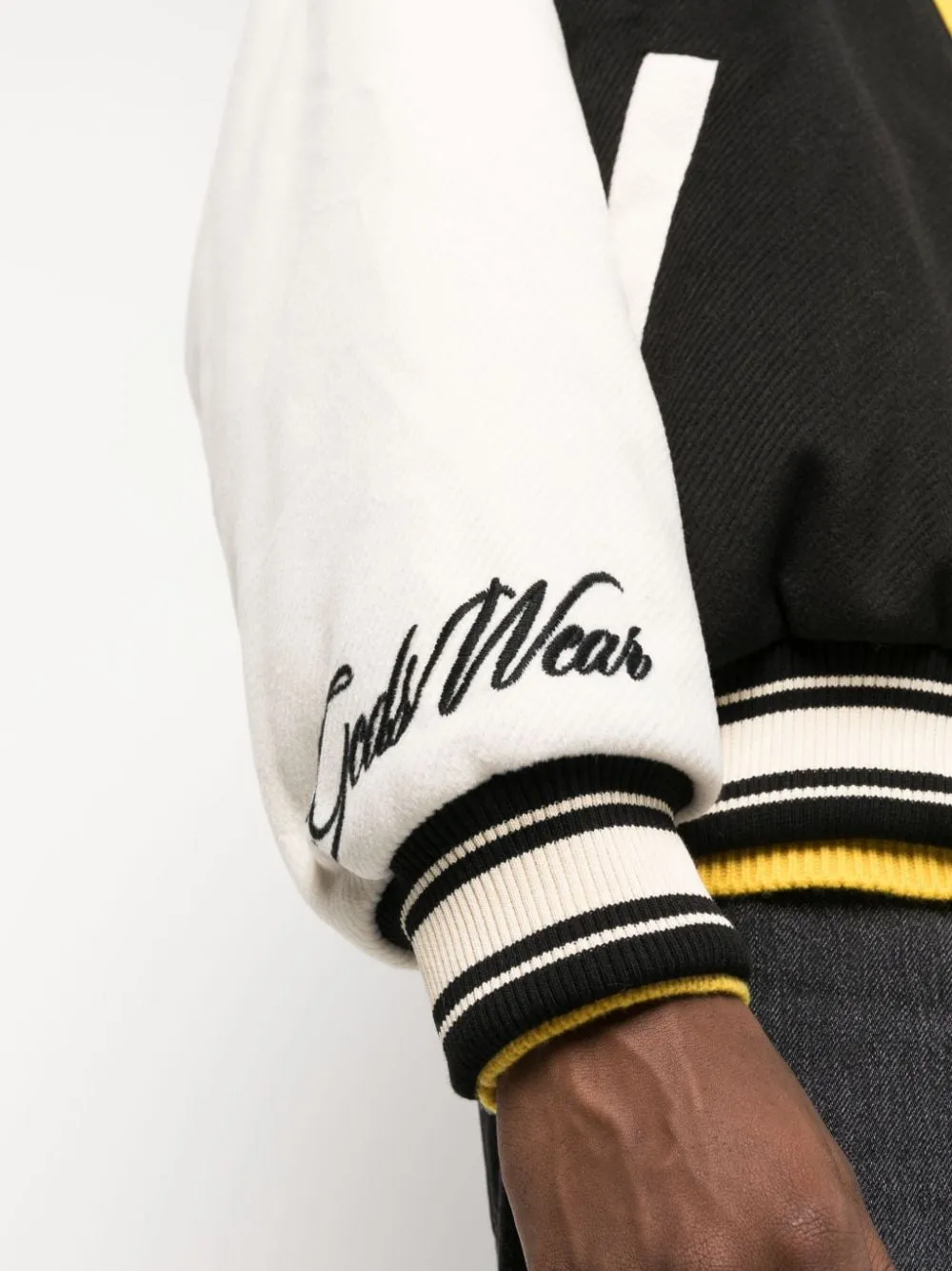 Bomber bicolore con applicazione in nero - uomo