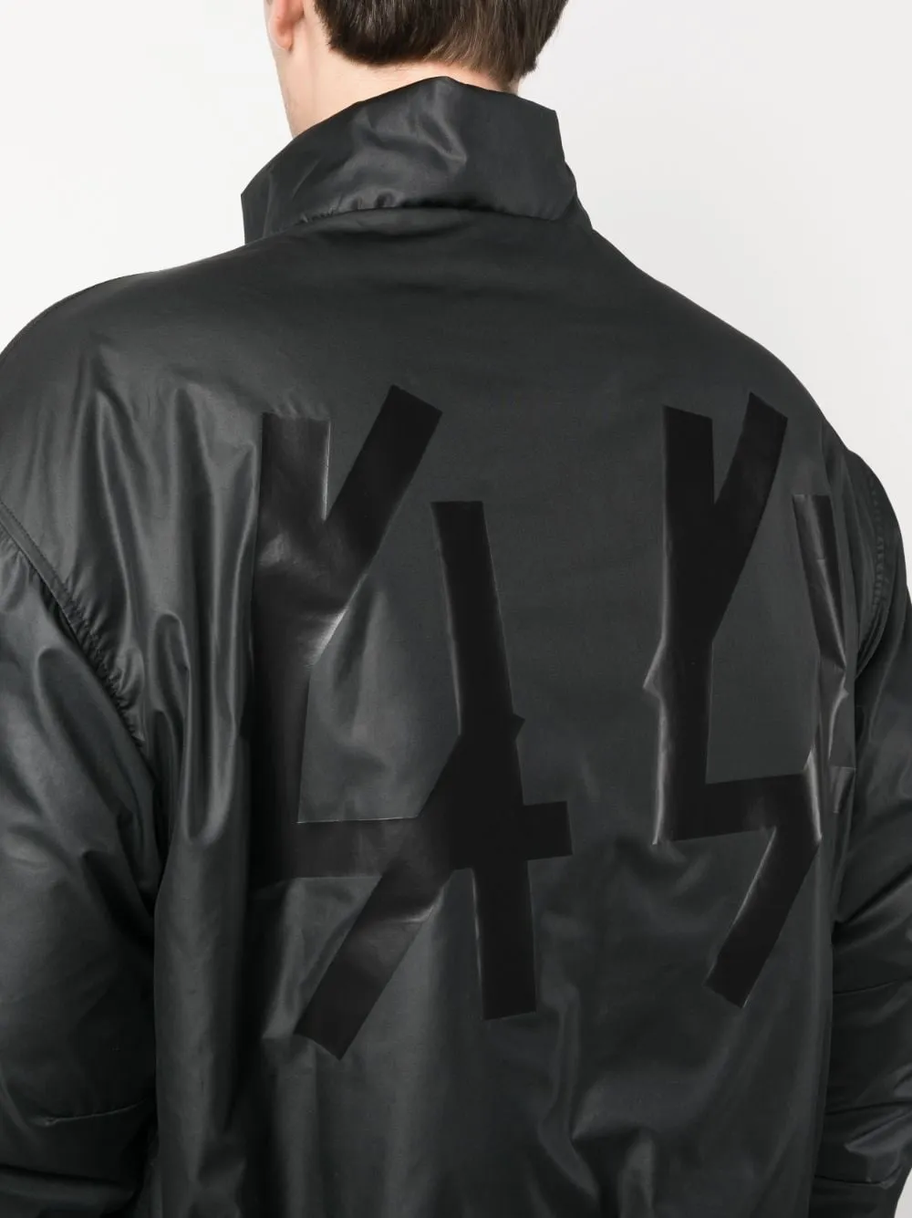 Bomber con stampa in nero - uomo