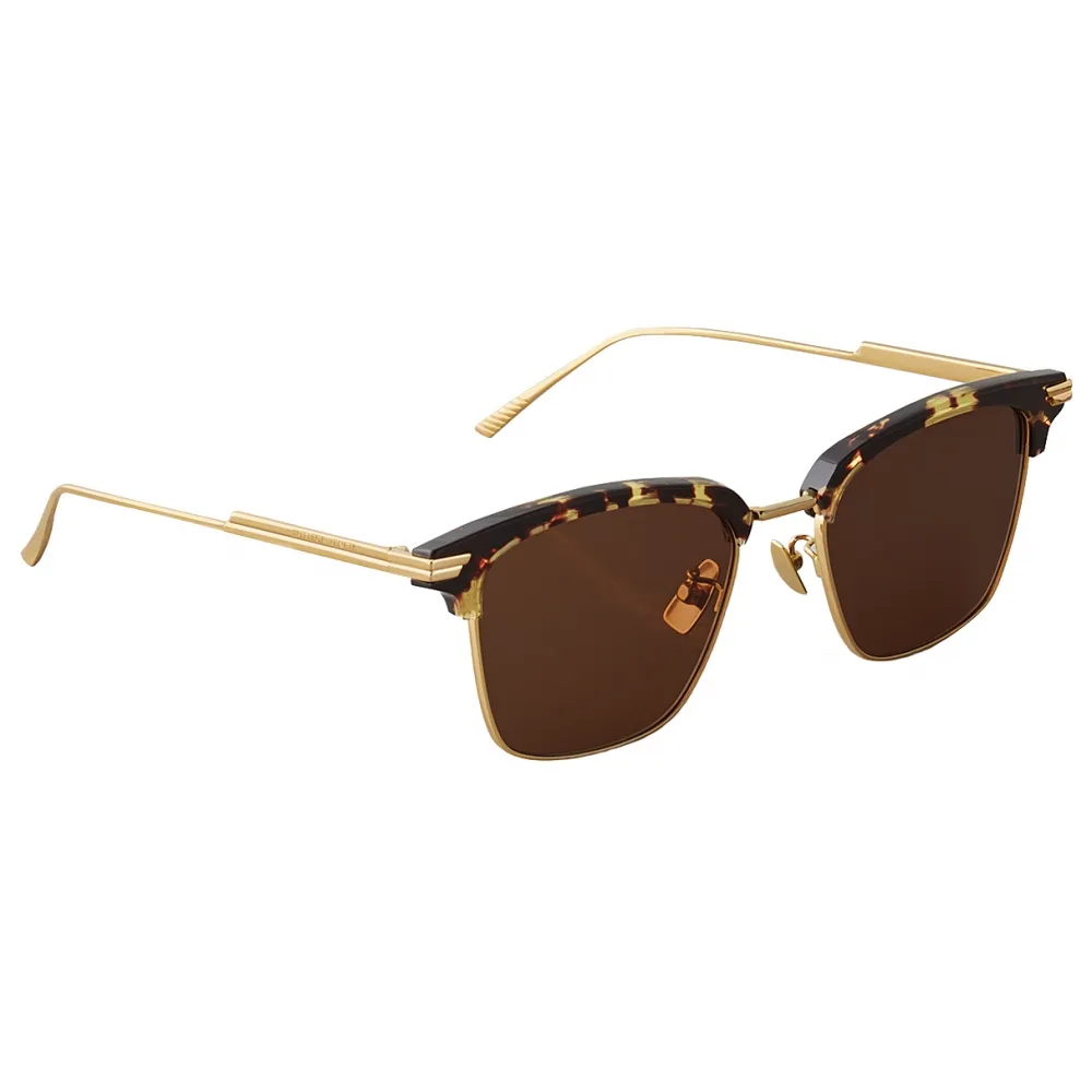 Bottega Veneta - Occhiali da Sole con Design Clubmaster - Marrone Havana - Occhiali da Sole - Bottega Veneta Eyewear