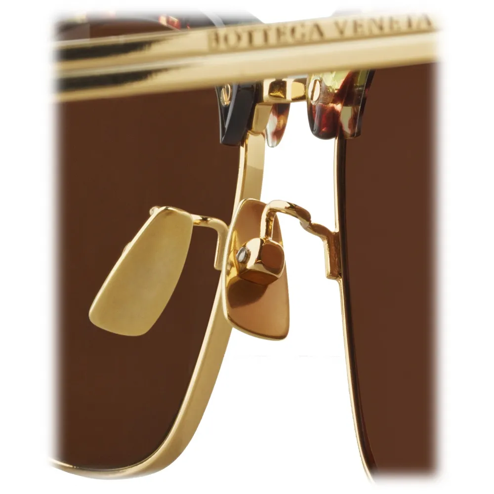 Bottega Veneta - Occhiali da Sole con Design Clubmaster - Marrone Havana - Occhiali da Sole - Bottega Veneta Eyewear