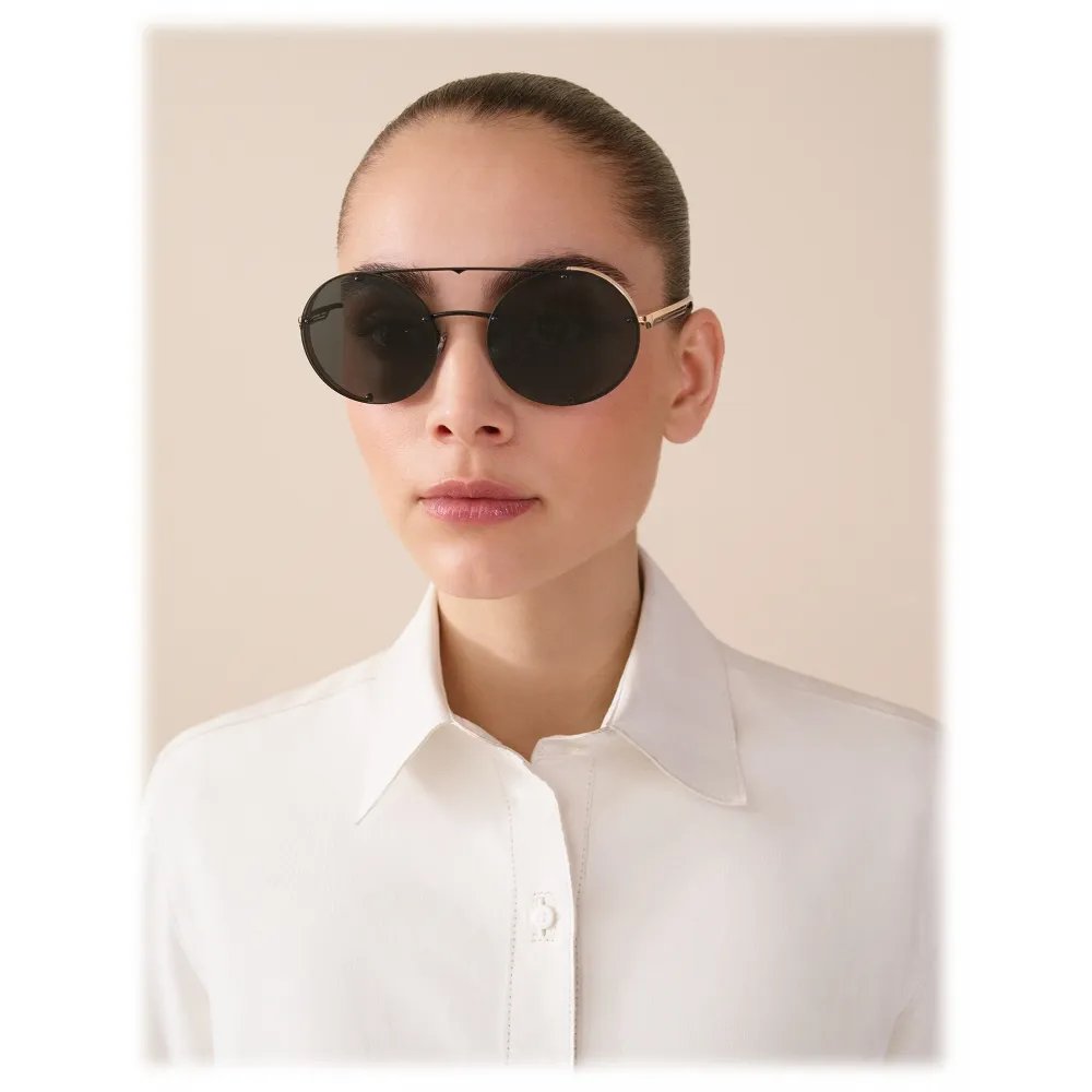 Bulgari - B.ZERO1 - Occhiali da Sole Rotondi B.Zero Flyingstripe - Oro Grigio - B.ZERO1 Collection - Bulgari Eyewear
