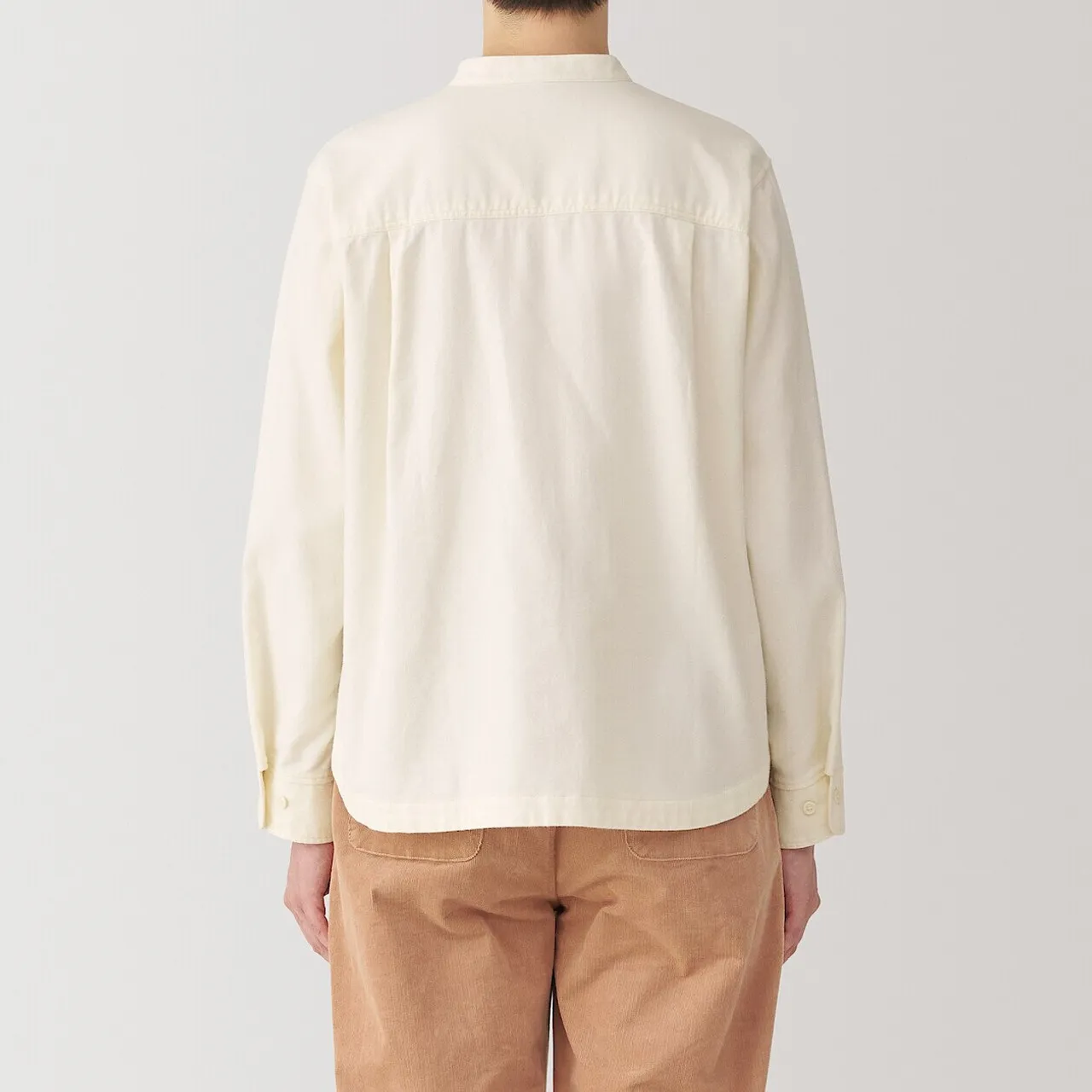 Camicia da donna in flanella spazzolata doppia con collo alto