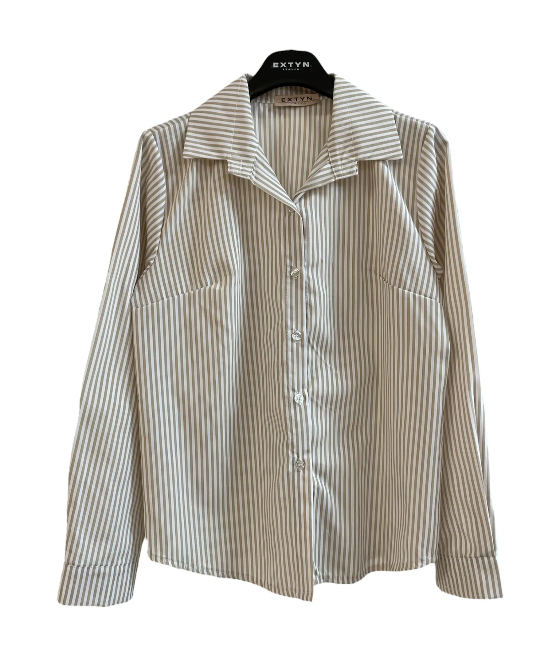 Camicia donna slim 287424 righe beige