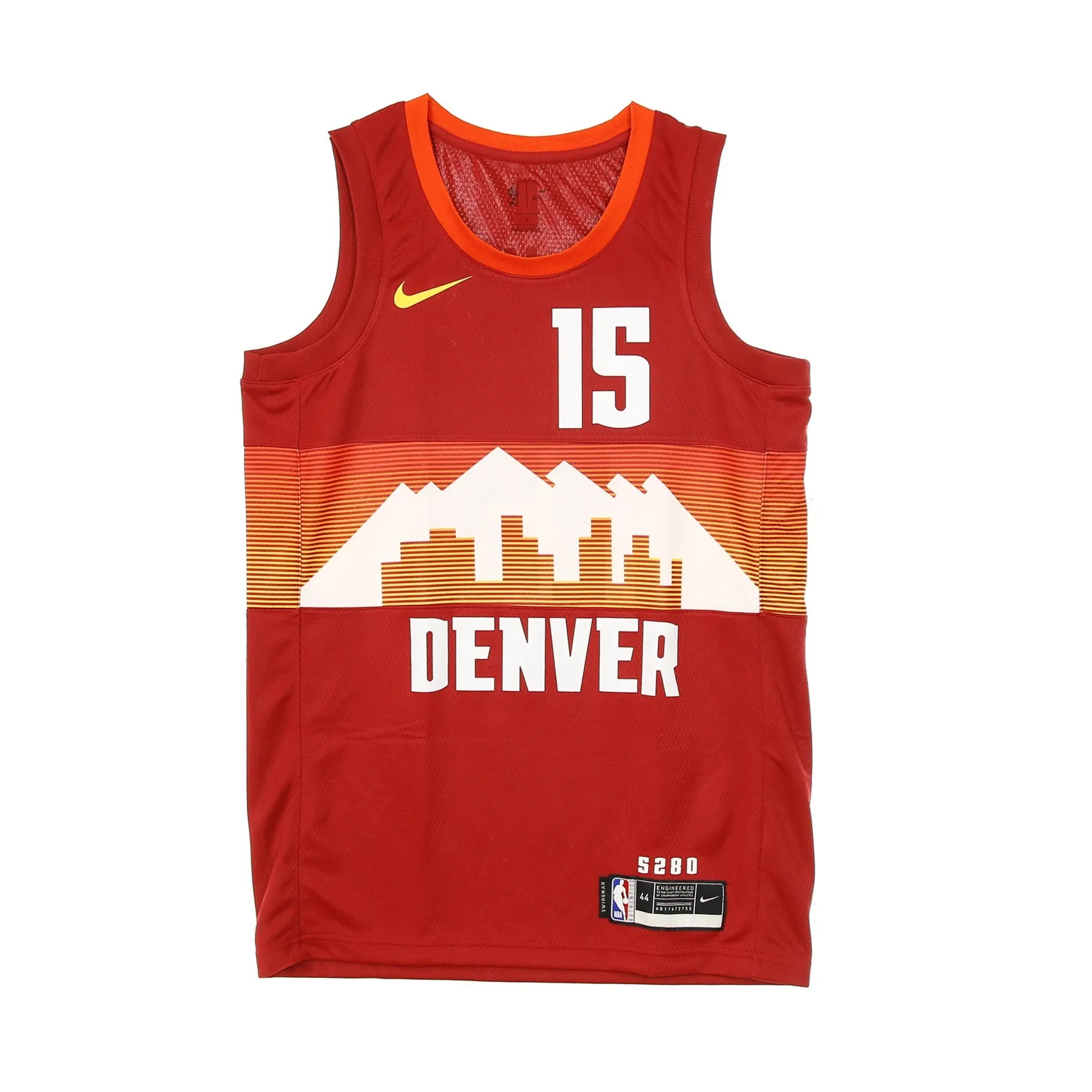 Canotta Basket Uomo Nba Swingman Jersey City Edition 2020 No 15 Nikola Jokic Dennug Team Crimson/university Orange