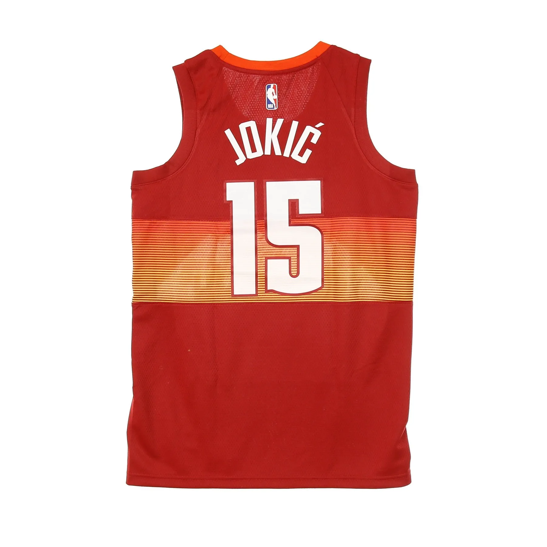 Canotta Basket Uomo Nba Swingman Jersey City Edition 2020 No 15 Nikola Jokic Dennug Team Crimson/university Orange