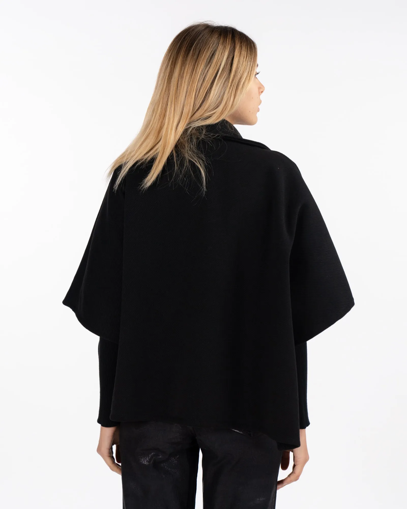 Cappotto a mantella - NERO
