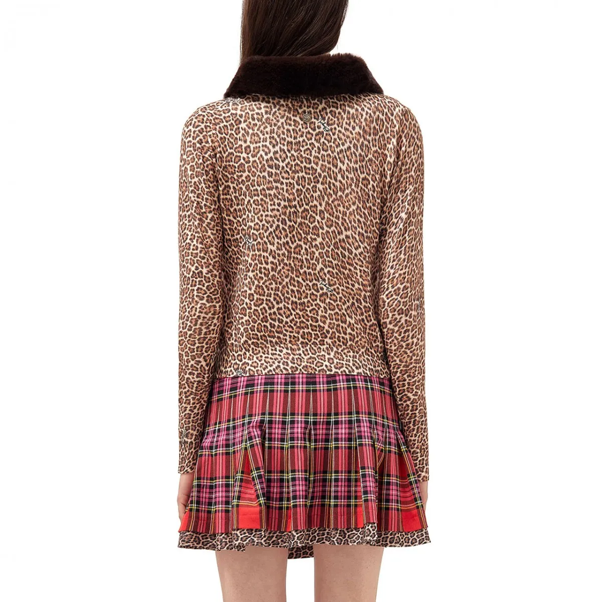Cardigan Animalier Con Faux Fur