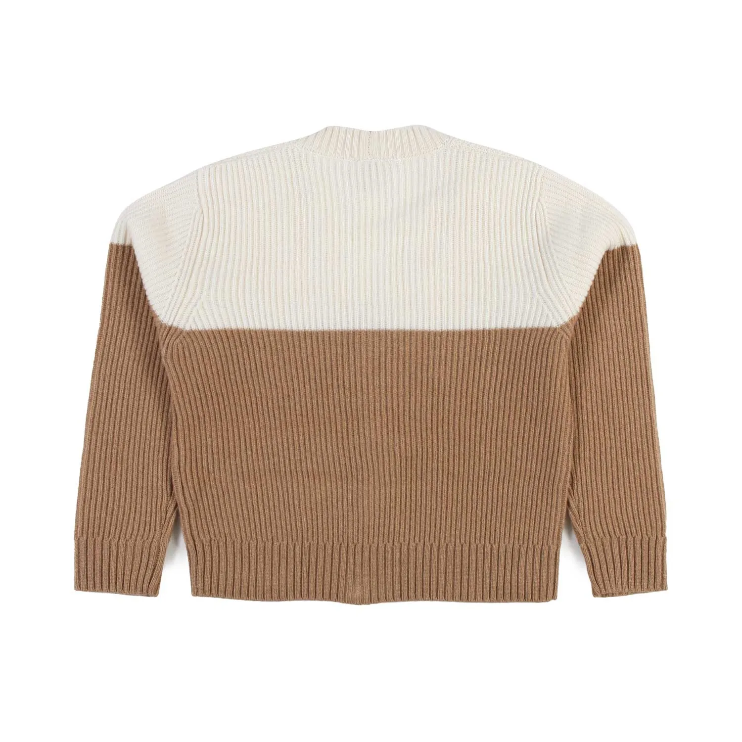 Cardigan Color-Block Panna E Nocciola