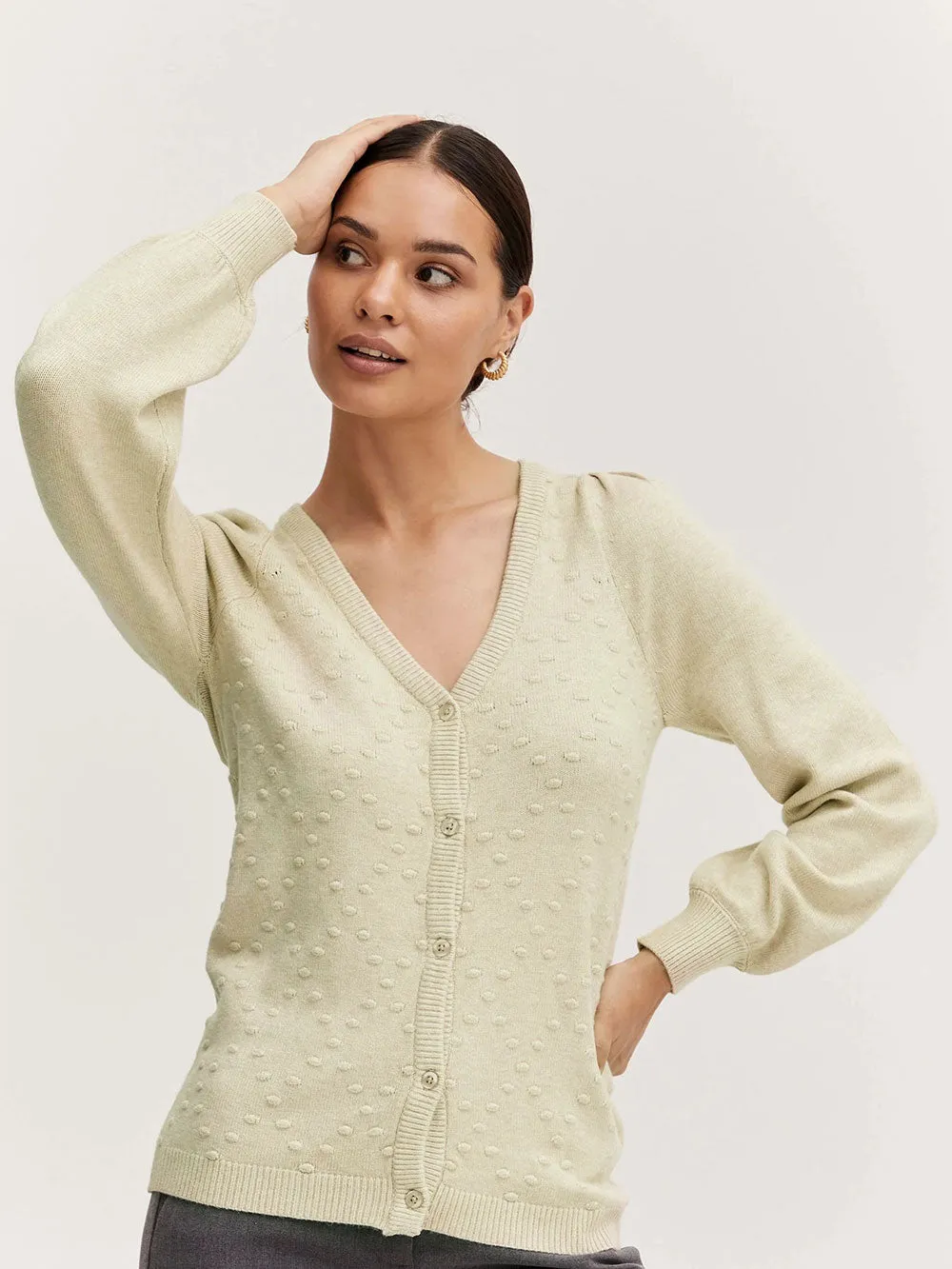 Cardigan da donna bianco cement melange