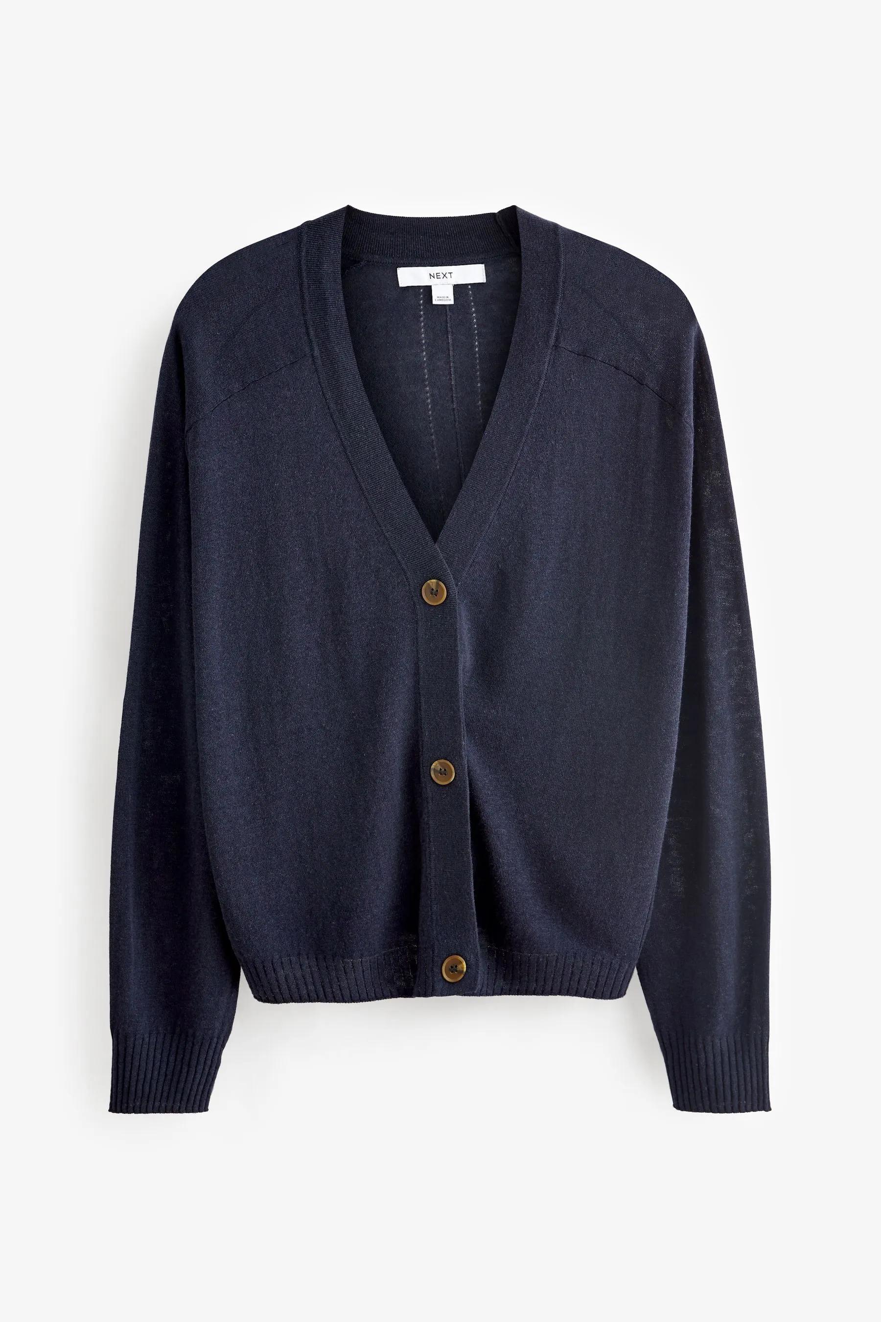 Cardigan in lino con bottoni