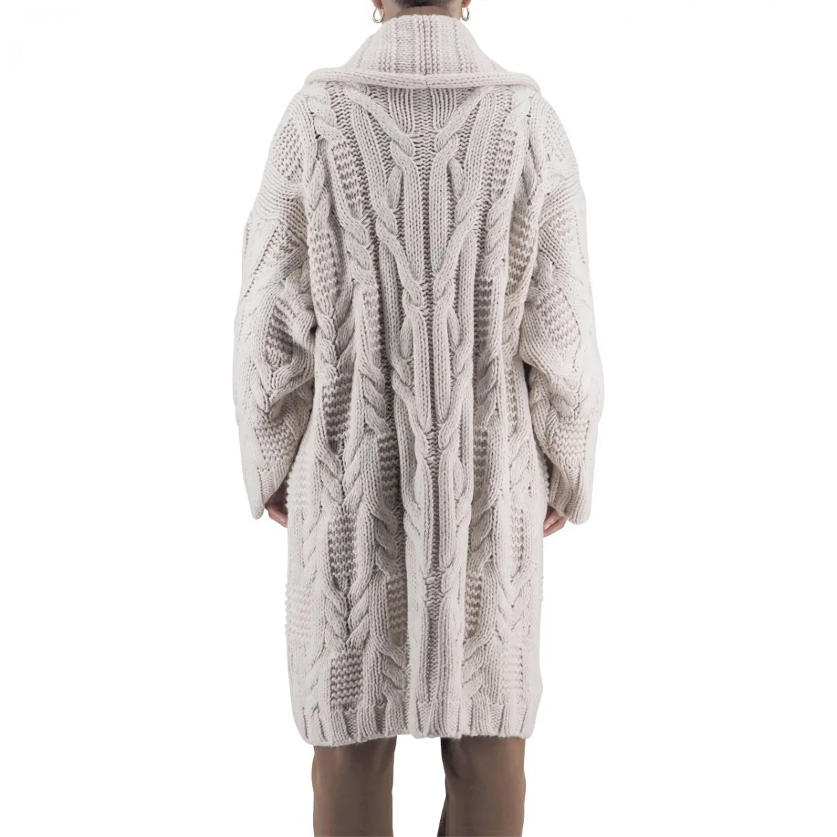 Cardigan In Maglia Trama Intrecciata