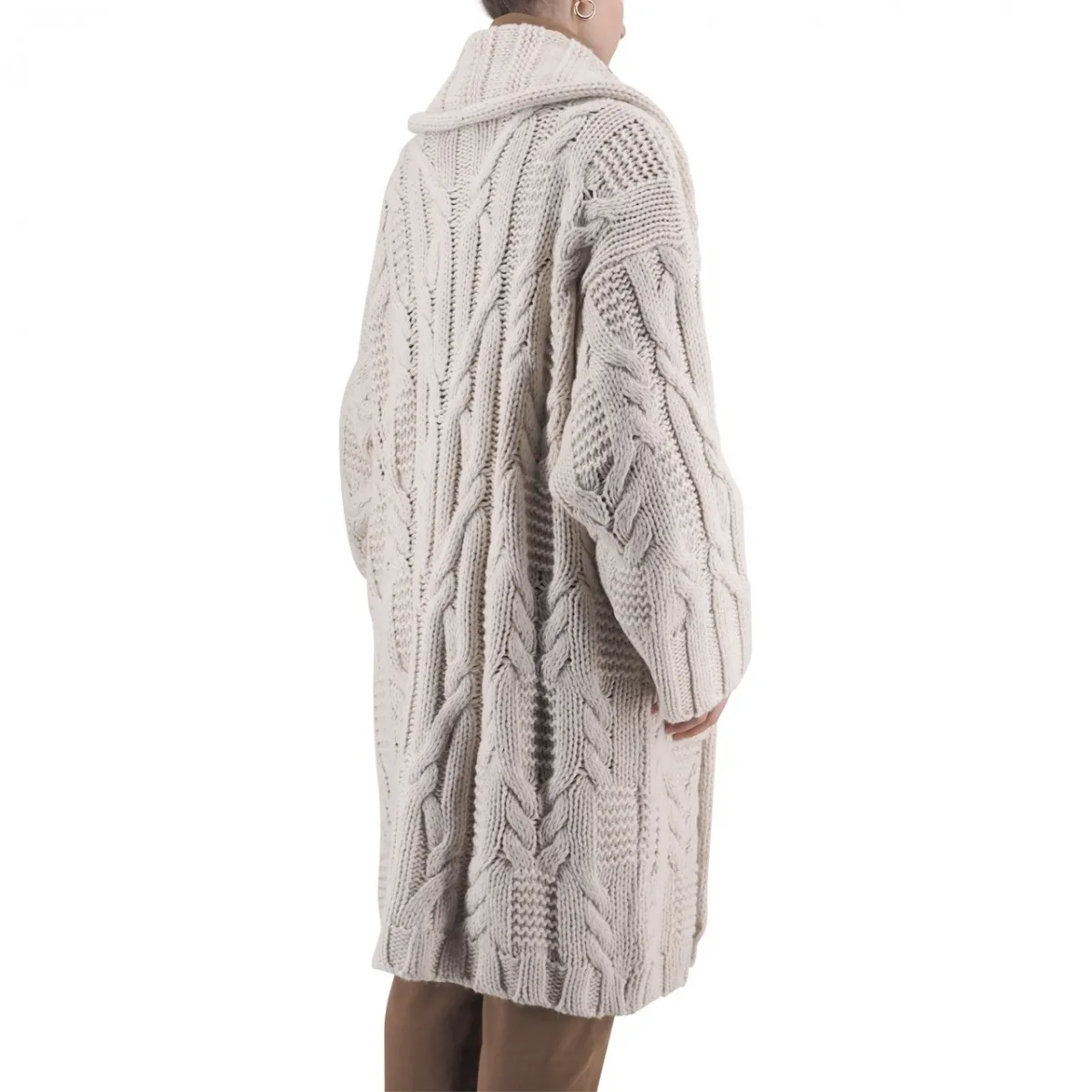 Cardigan In Maglia Trama Intrecciata