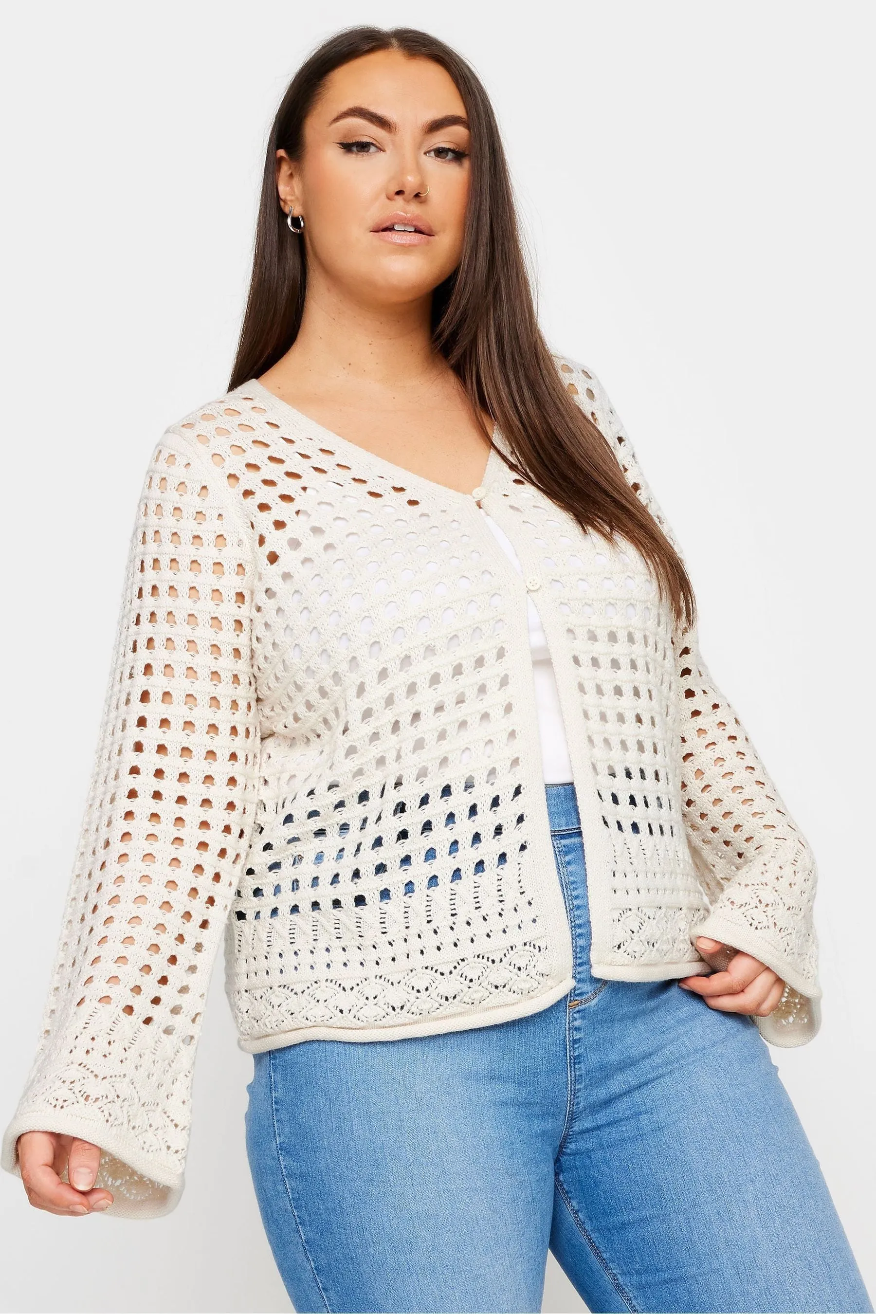 Cardigan Yours Curve Con bottoni all'uncinetto