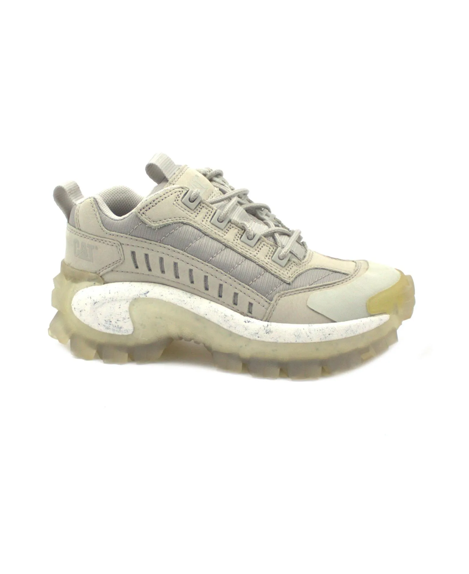 CATERPILLAR P724561 INTRUDER chateau grey grigio scarpe unisex sneakers carrarmato pelle