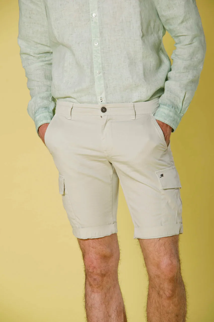 Chile bermuda cargo homme en satin stretch  slim