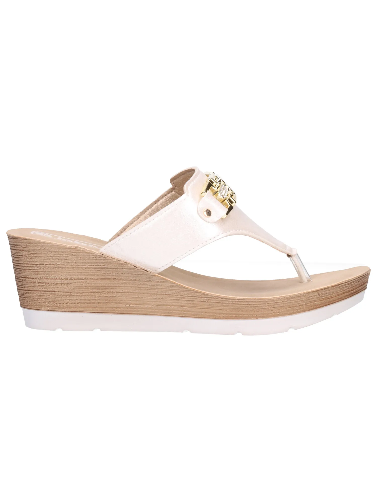 Ciabatta infradito con zeppa Inblu da donna bianco perla