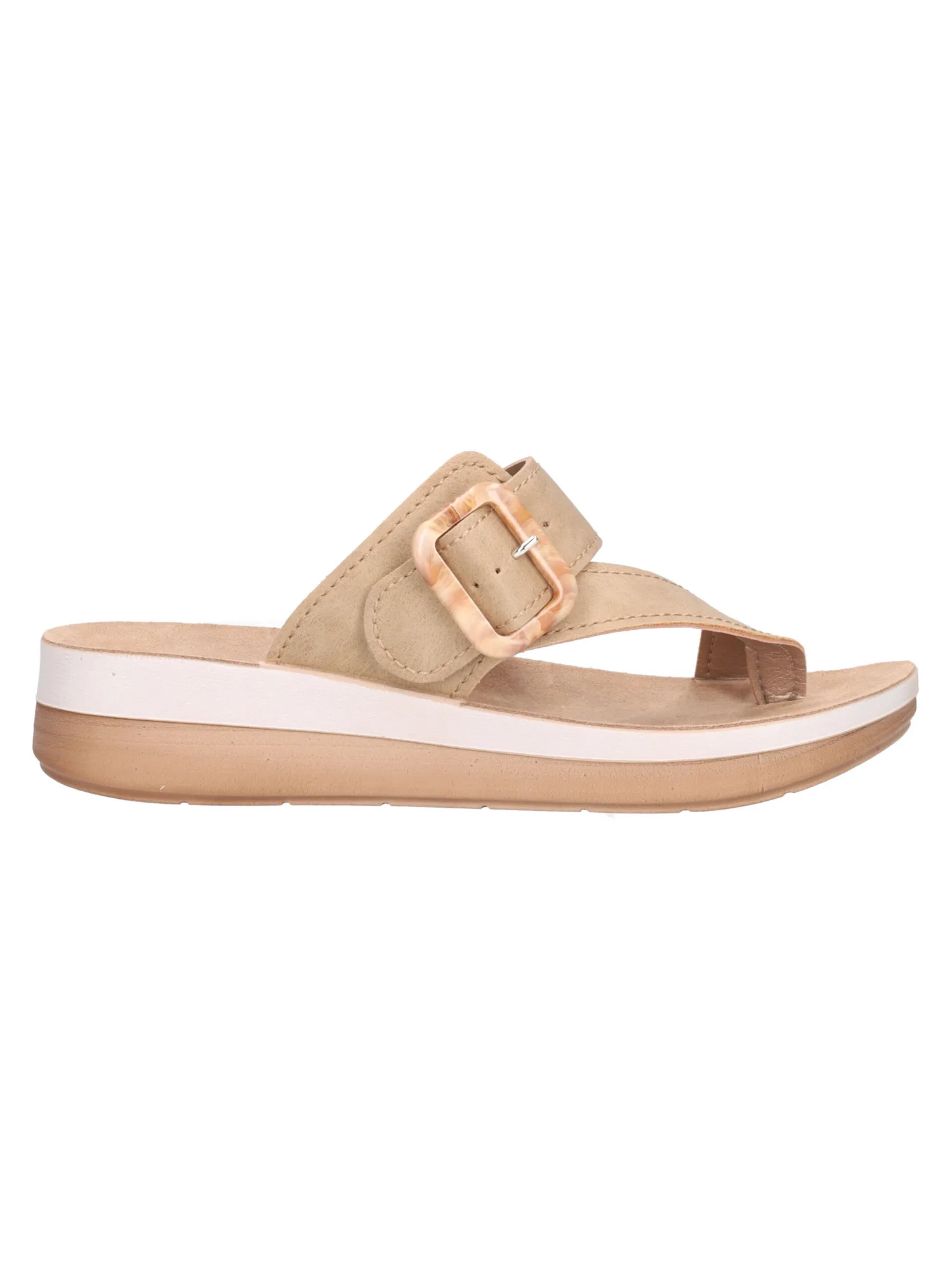 Ciabatta infrapollice con zeppa bassa Inblu da donna beige