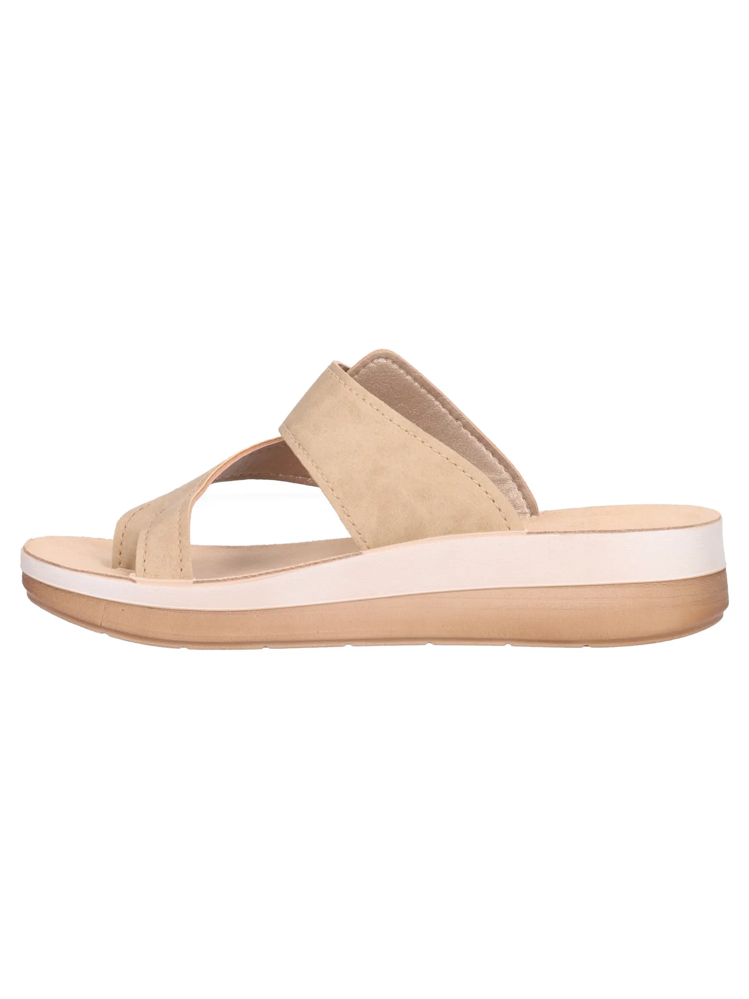 Ciabatta infrapollice con zeppa bassa Inblu da donna beige