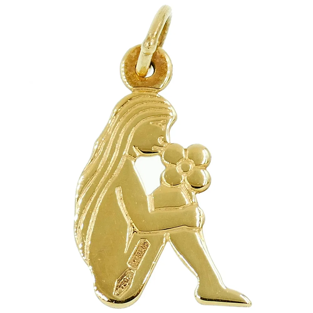 Ciondolo Unisex Zodiaco Vergine in Oro Giallo