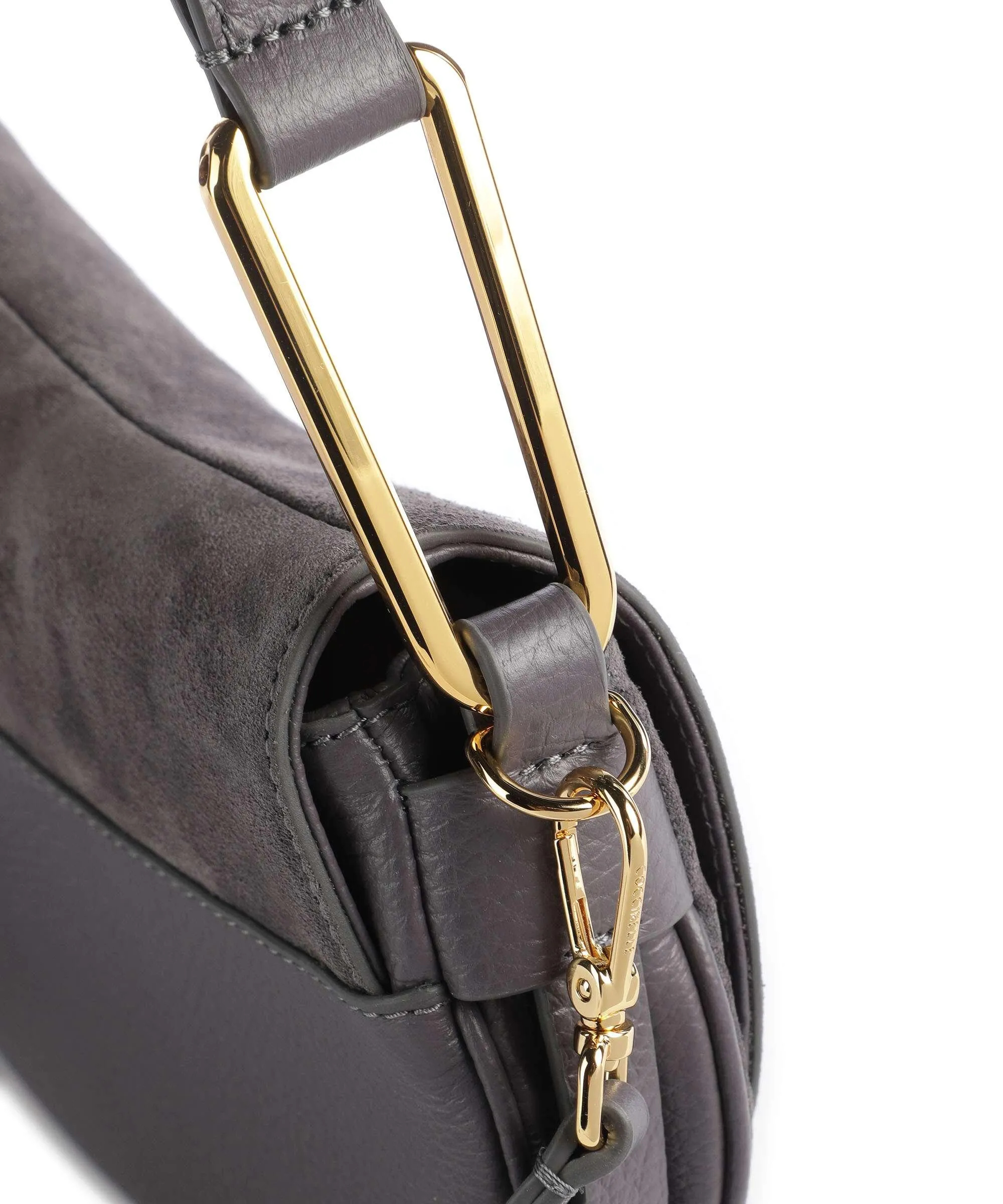  Coccinelle Magie Suede Borsa a spalla pelle bovina ruvida, pelle di vacchetta grana grigio scuro  