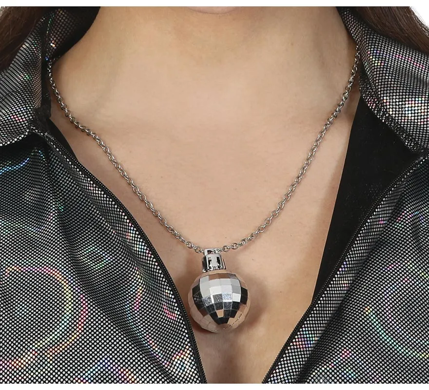 Collana con palla da discoteca degli anni '70