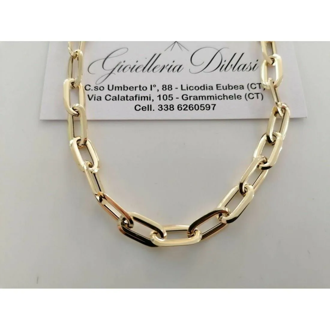 COLLANA Donna ORO GIALLO 18 Karati 750% Maglia A CATENA Lucida Collier Girocollo