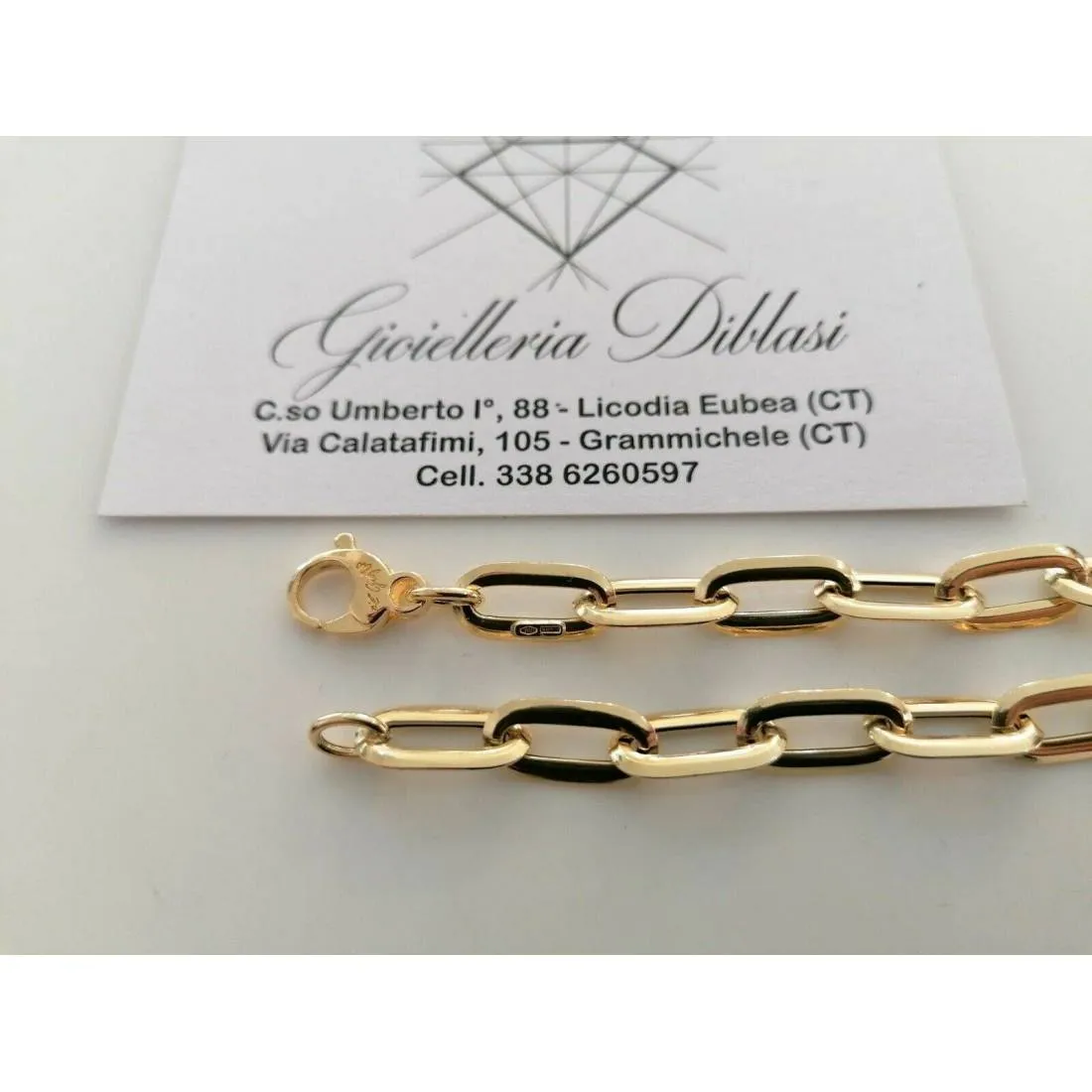 COLLANA Donna ORO GIALLO 18 Karati 750% Maglia A CATENA Lucida Collier Girocollo