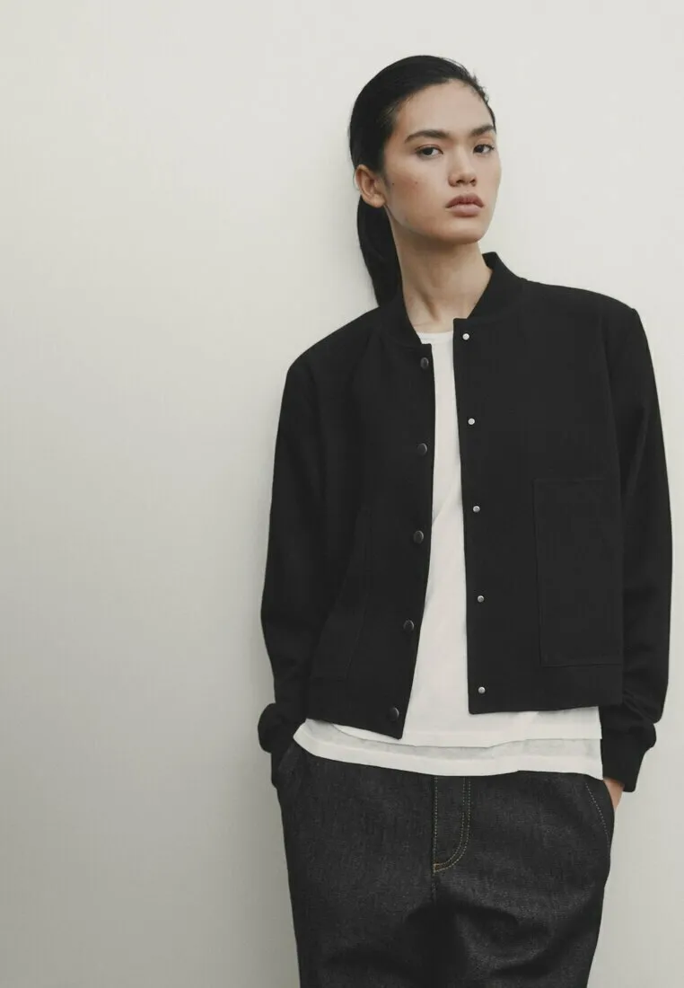 CROPPED WITH SNAP BUTTONS - Giubbotto Bomber