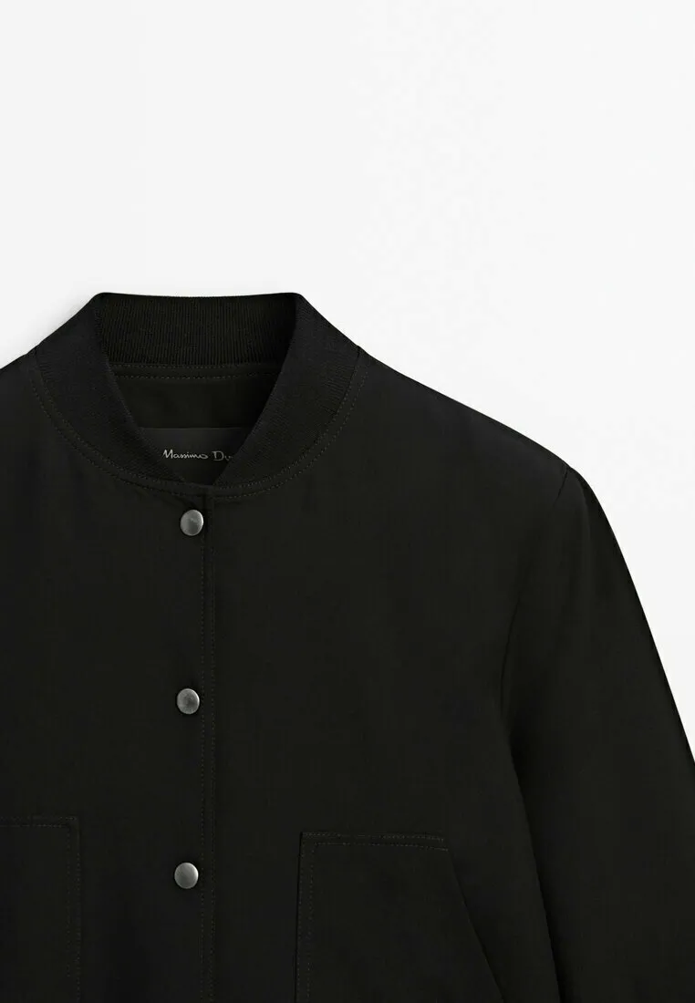CROPPED WITH SNAP BUTTONS - Giubbotto Bomber