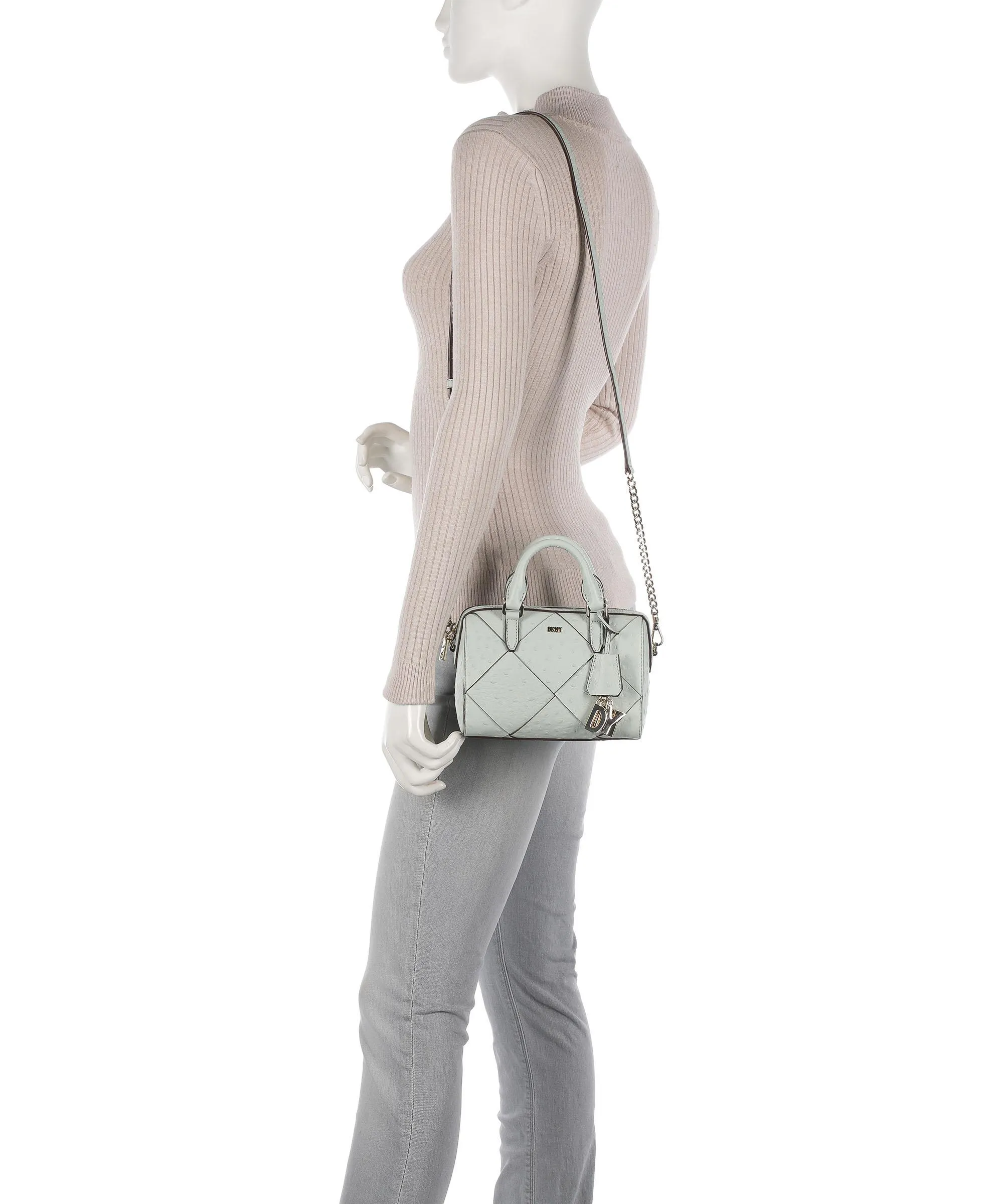  DKNY Paige Borsa a mano pelle di vacchetta finemente grana pistacchio  