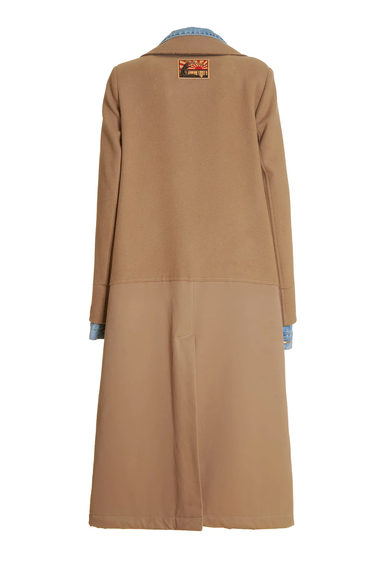 DONDUP ,Cappotto con pannelli a contrasto e dettagli in denim