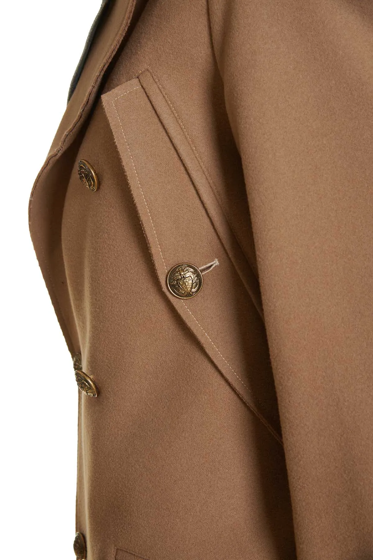 DONDUP ,Cappotto con pannelli a contrasto e dettagli in denim