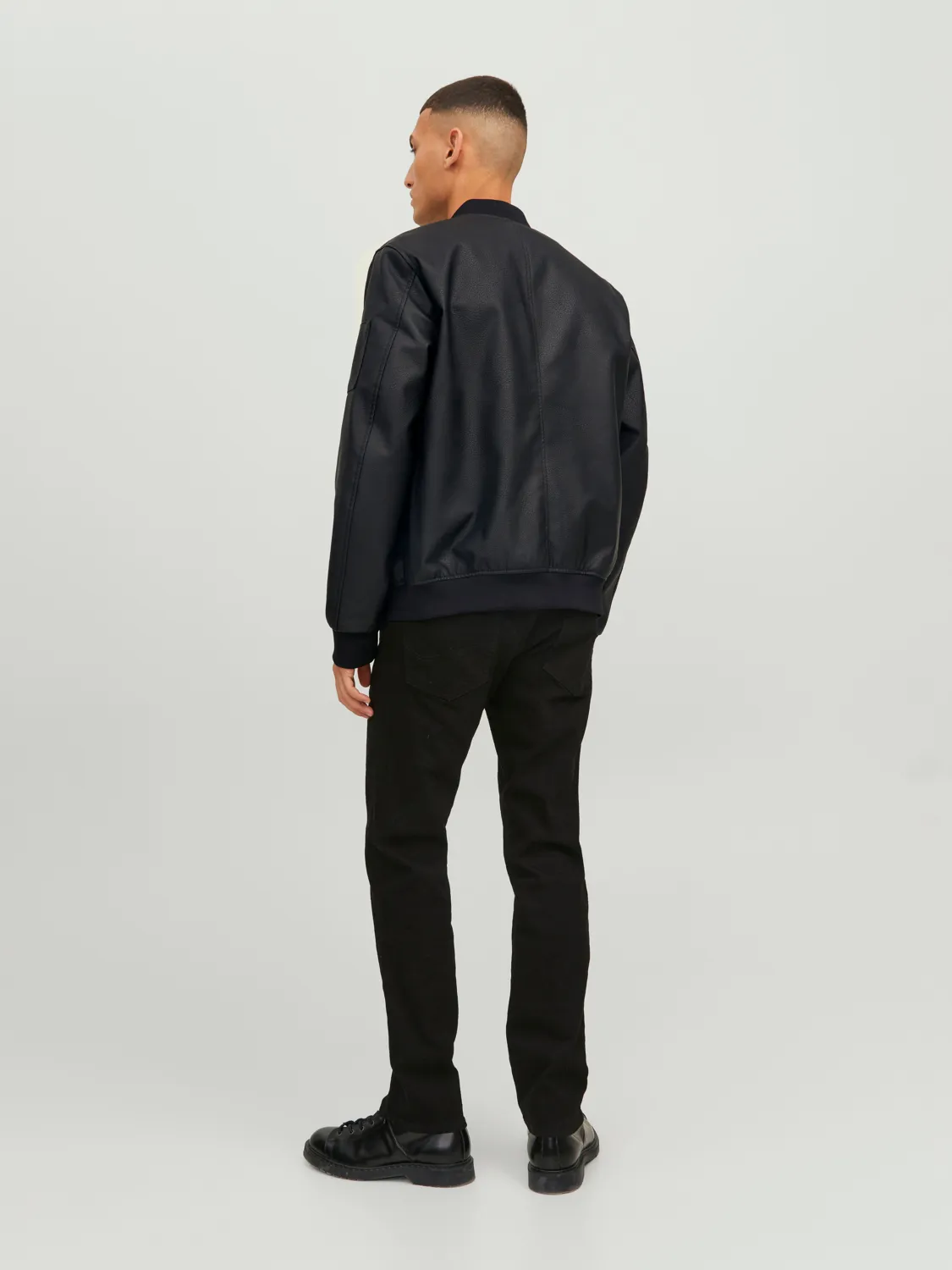 Giubbino uomo bomber ROCKY nero ecopelle