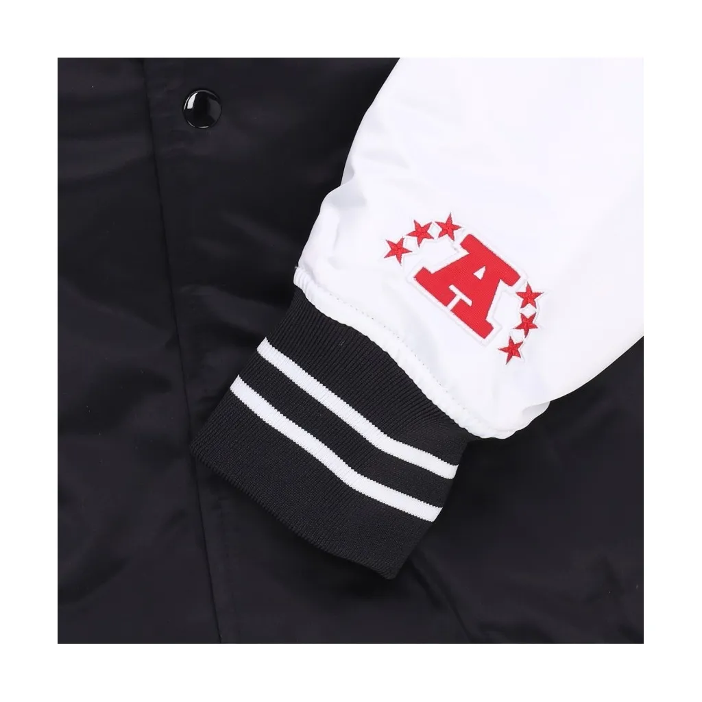 giubbotto bomber uomo nfl team origins varsity satin jacket pitste BLACK/WHITE