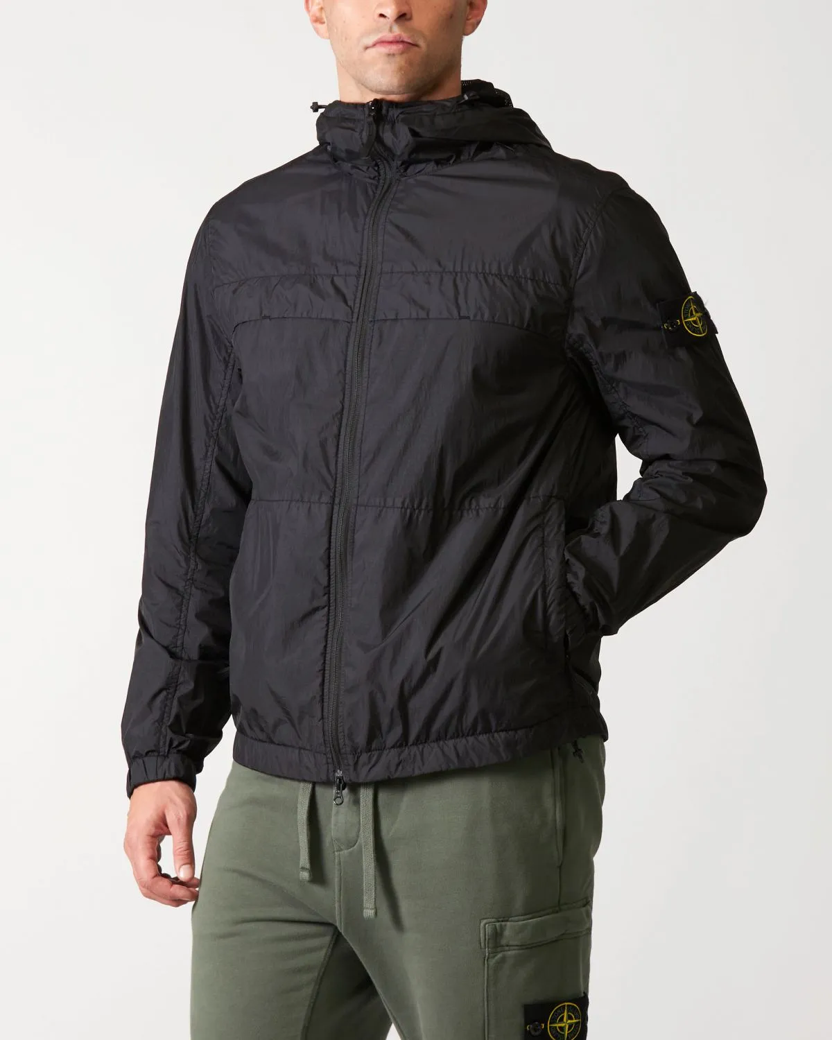 Giubbotto nero Soft-Shell con cappuccio