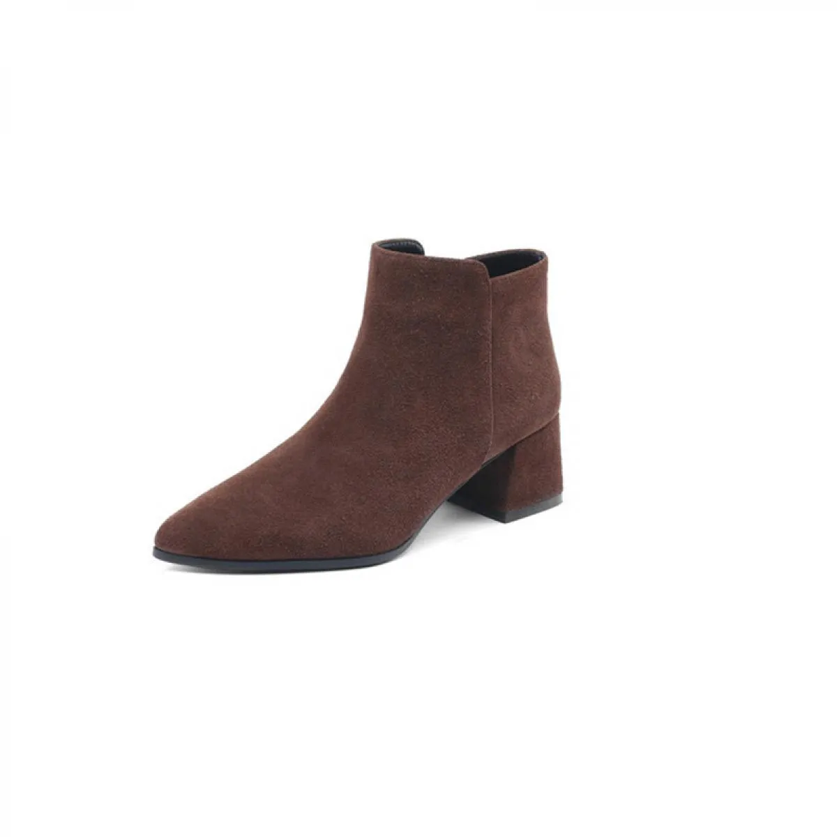 Inverno Donna Tacco medio Stivali Chelsea Scarpe alla caviglia robuste Abito casual Goth Décolleté a punta 2023 Nuove donne di m