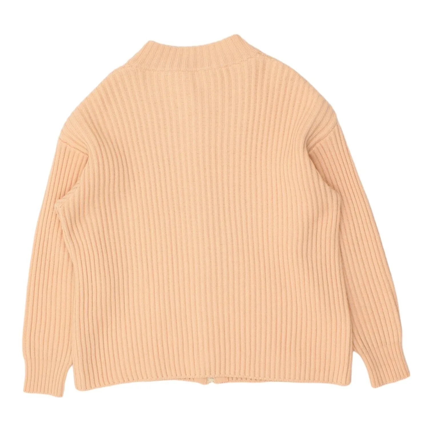 Jil Sander Womens Pink Full Zip Wool Knit Jumper | Vintage Designer Sweater VTG