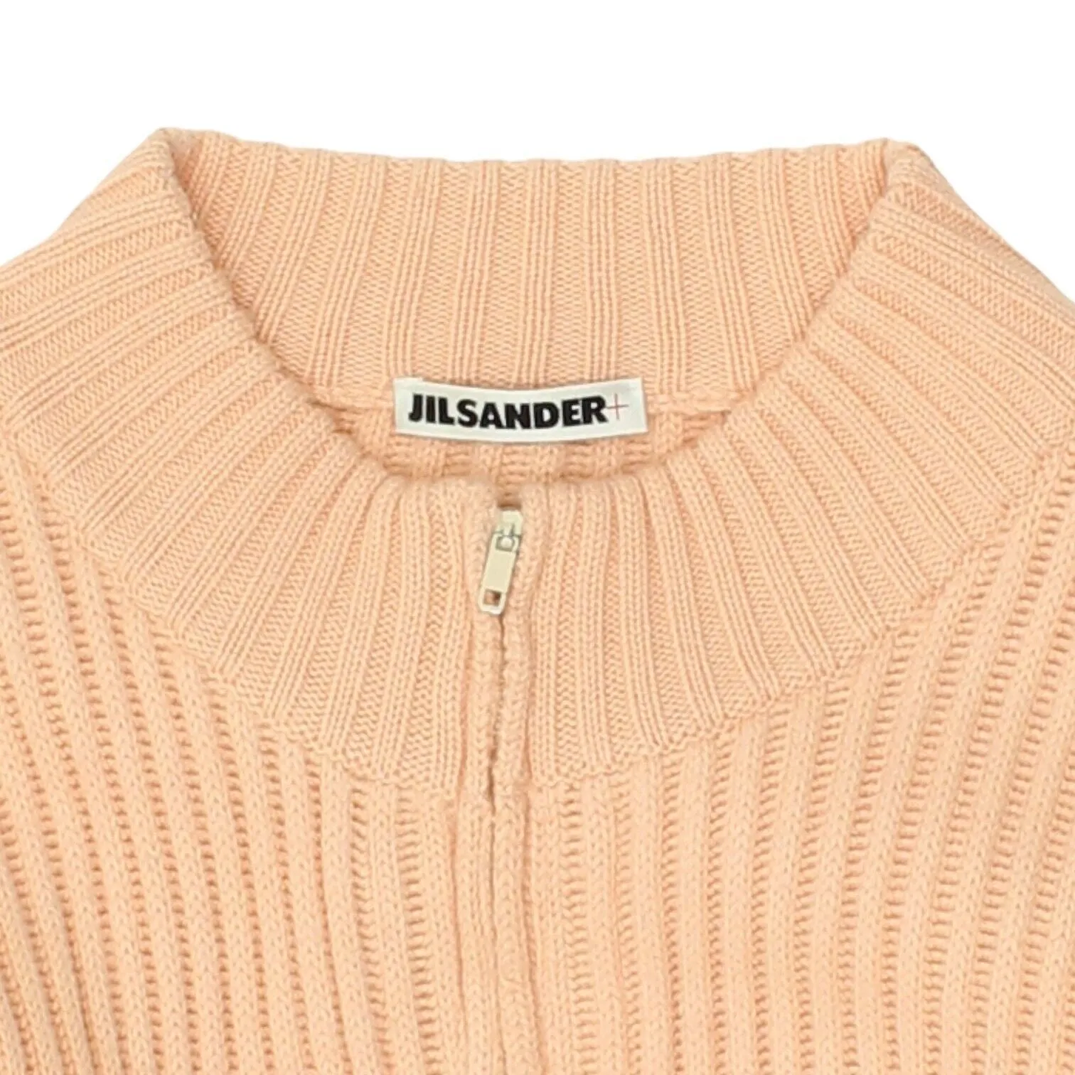 Jil Sander Womens Pink Full Zip Wool Knit Jumper | Vintage Designer Sweater VTG