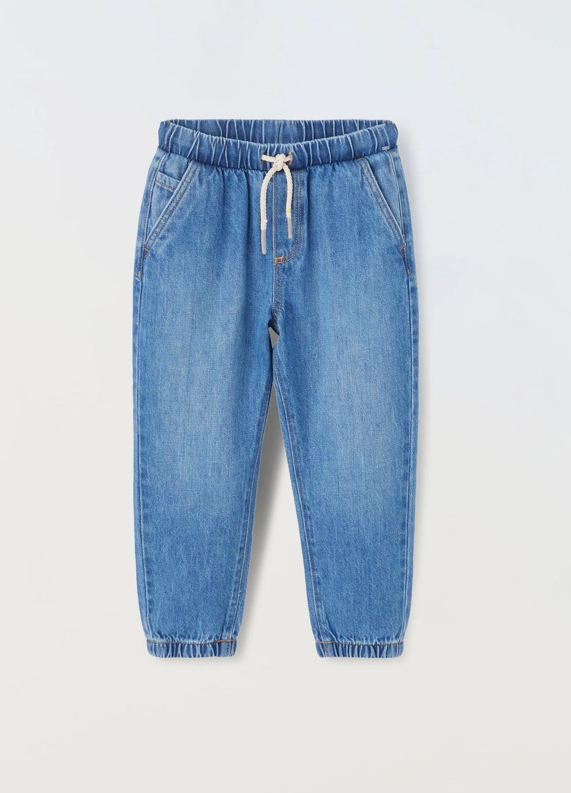 Jogger in denim di misto cotone bambino