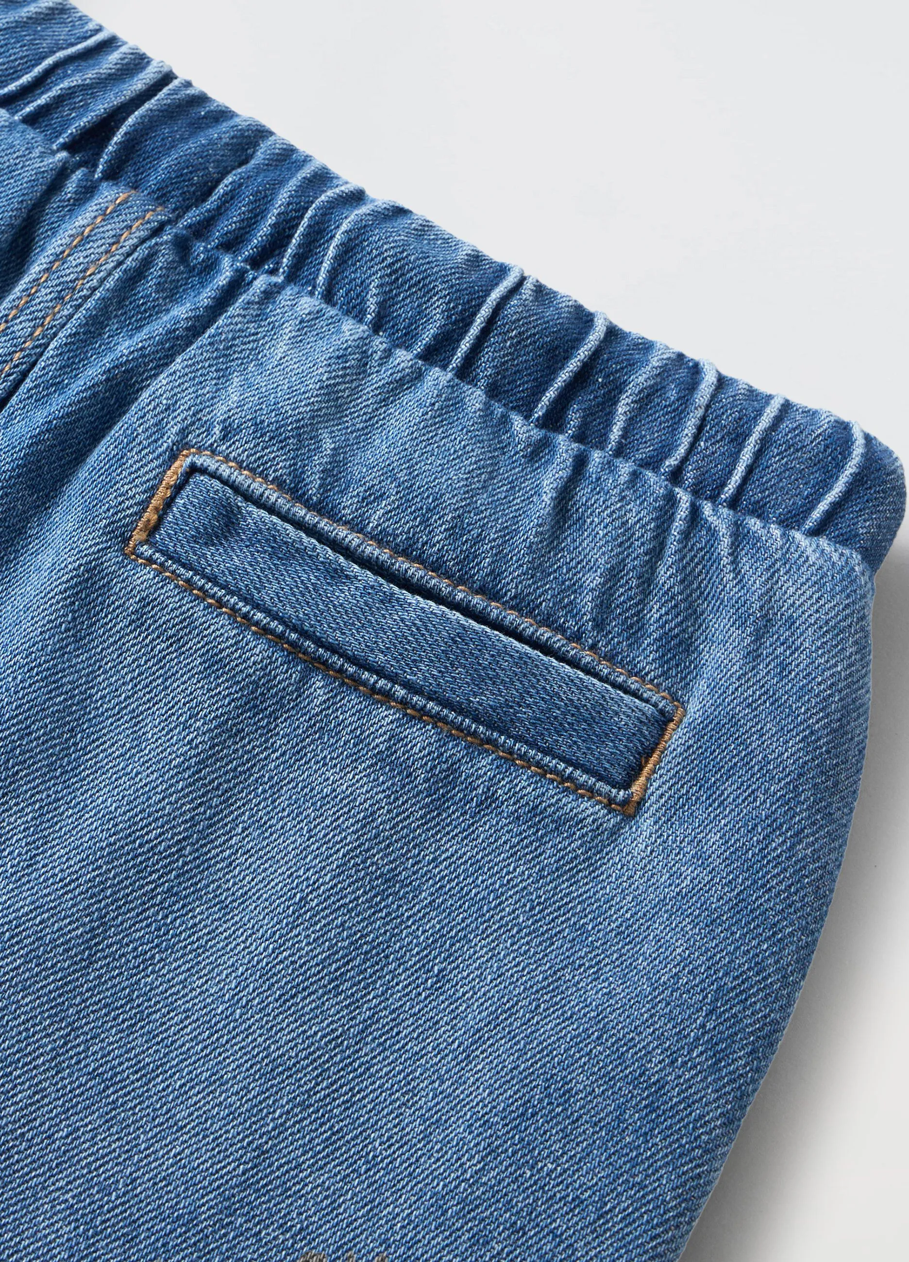 Jogger in denim di misto cotone bambino