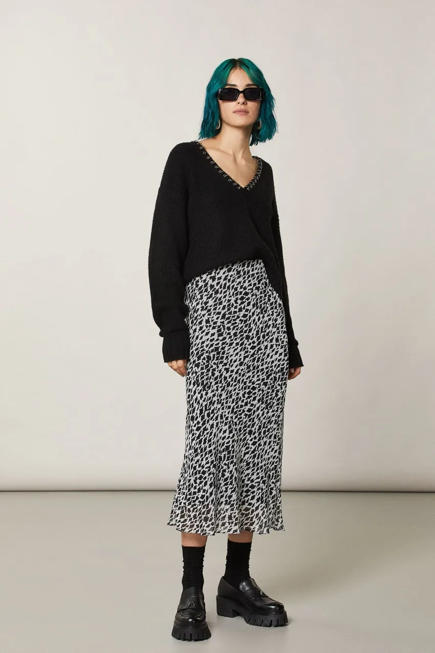 Jupe midi à motif