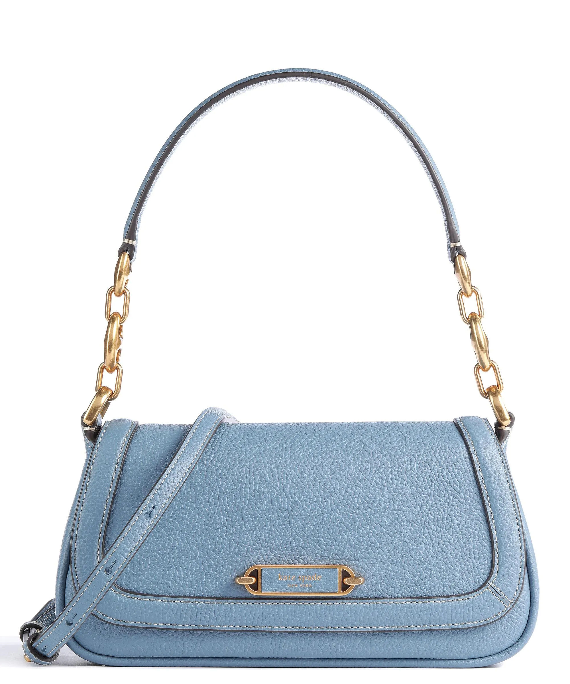  Kate Spade New York Gramercy Borsa a spalla pelle granulata blu-grigio  