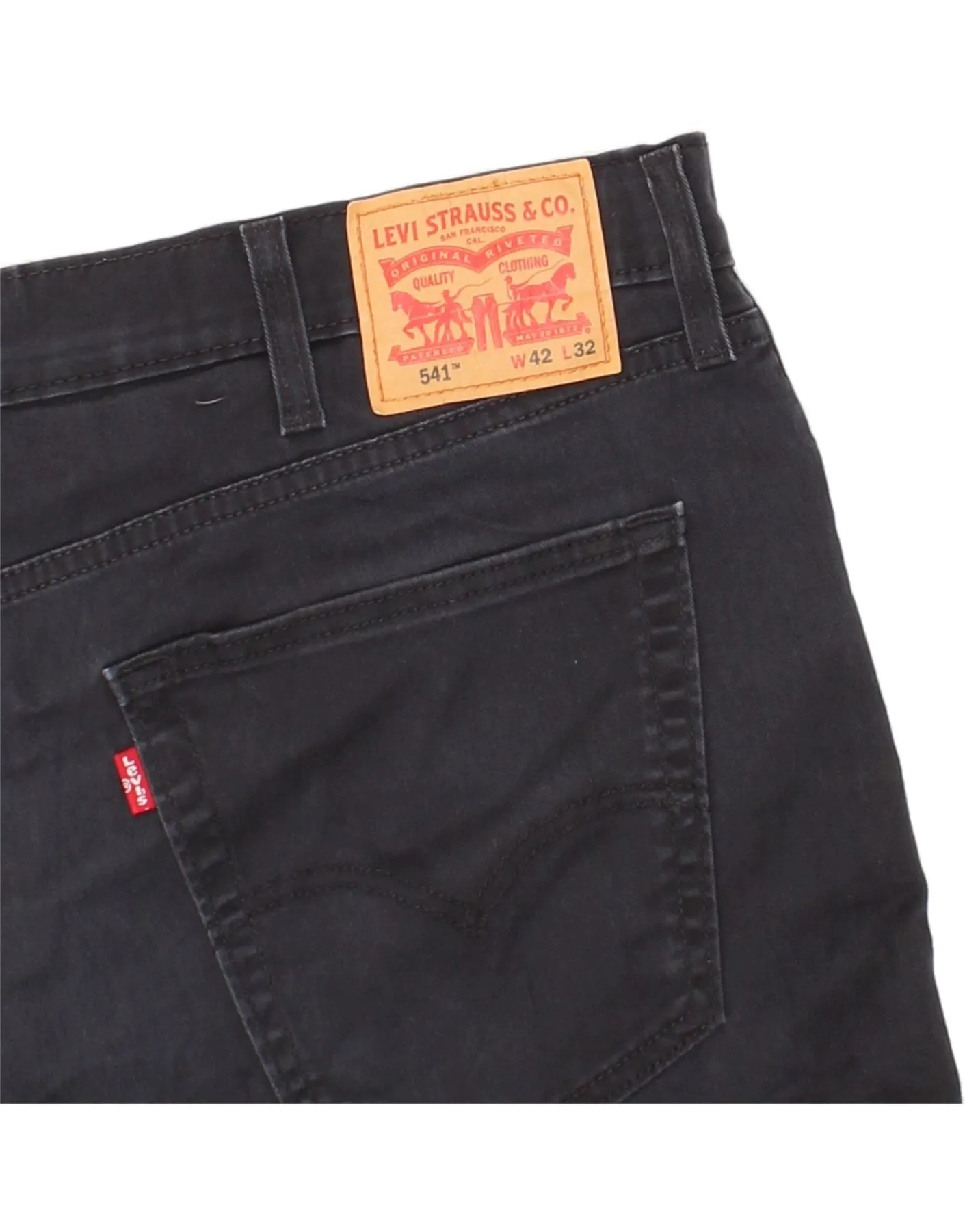 LEVI'S Womens 541 Straight Jeans  W42 L32 Black Cotton