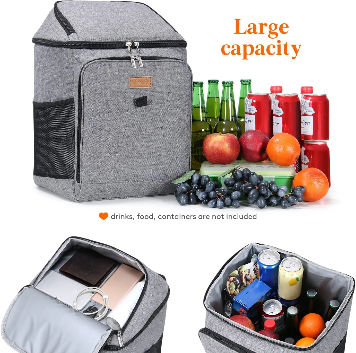 Lifewit 26 Litri Borsa Termica Borsa della Spesa Zaino Termico Porta Pranzo Borsa Frigo Isoterma per Alimenti Mantenere Caldo o 