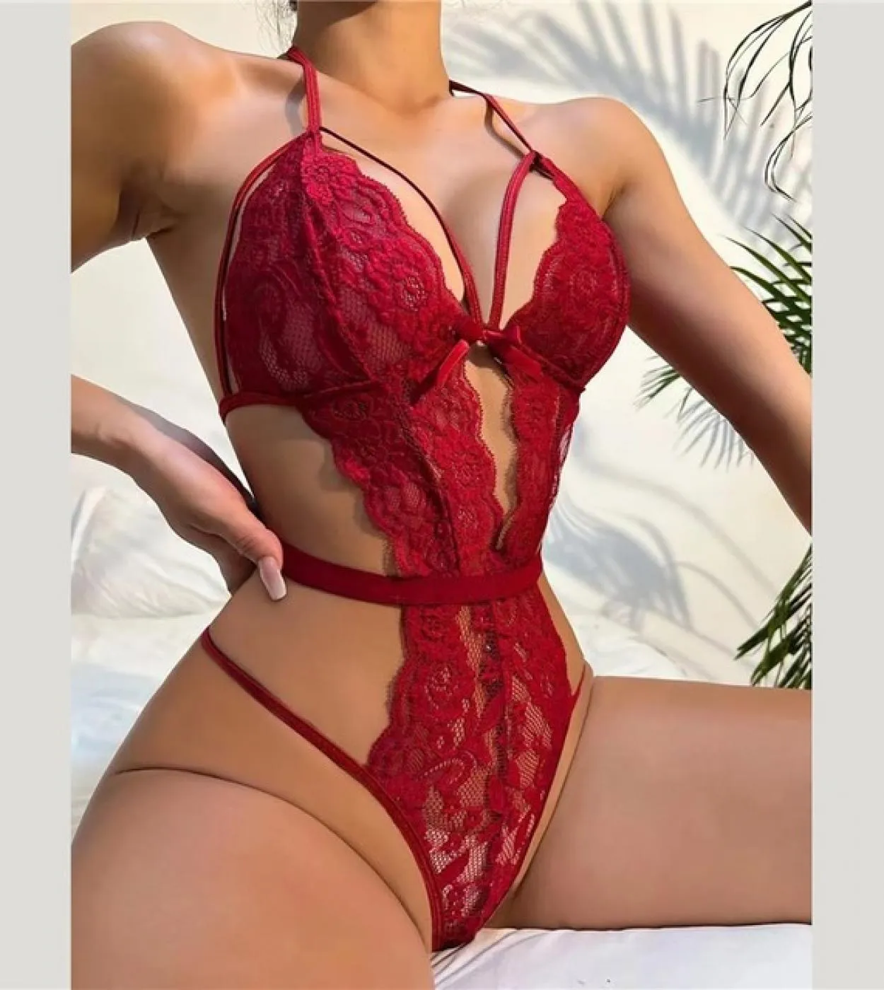 Lingerie trasparente Intimo donna Reggiseno Perizoma Reggicalze Set Lenceria Sensual Mujer Fashion Intimo di pizzo Pigiama Exo