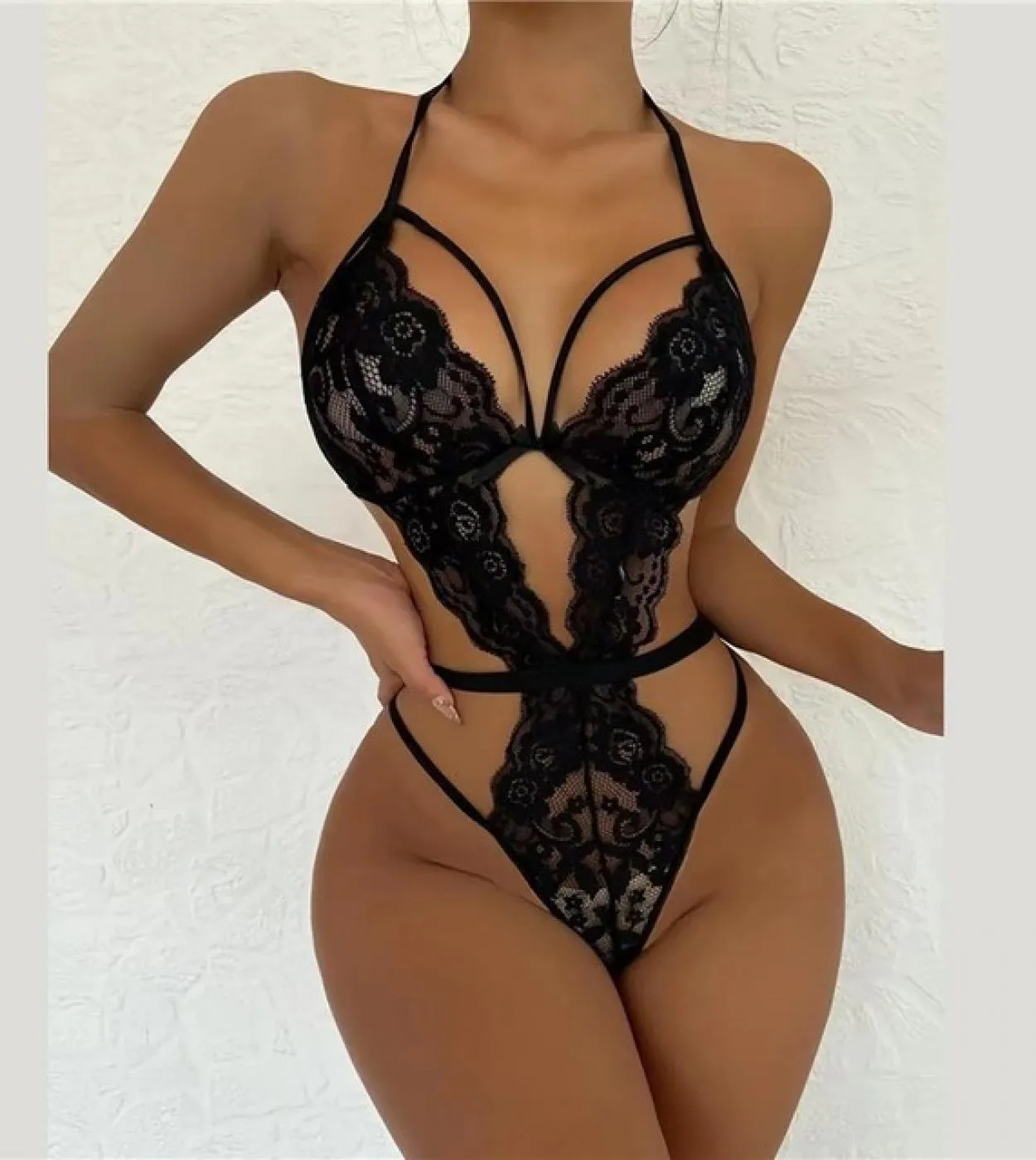 Lingerie trasparente Intimo donna Reggiseno Perizoma Reggicalze Set Lenceria Sensual Mujer Fashion Intimo di pizzo Pigiama Exo