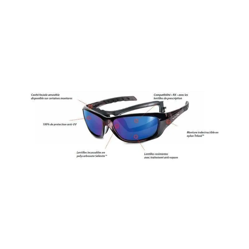 Lunettes de soleil Wiley X Peak Noire